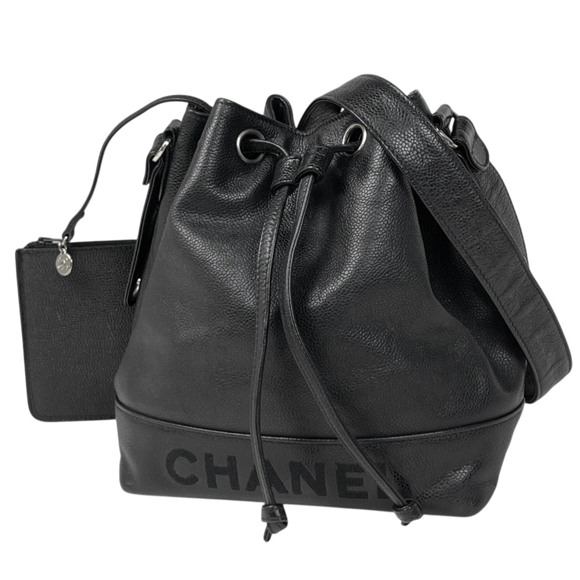 Chanel Black Grained Calfskin Shoulder Bag (Pre-Owned)
