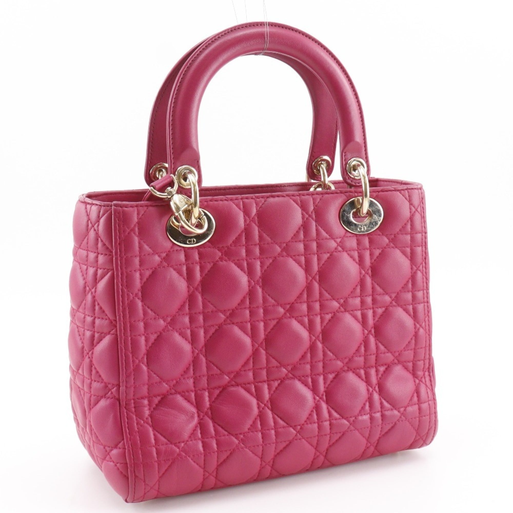 Christian Dior Lady Dior Pink Leather Handbag (Pre-Owned)