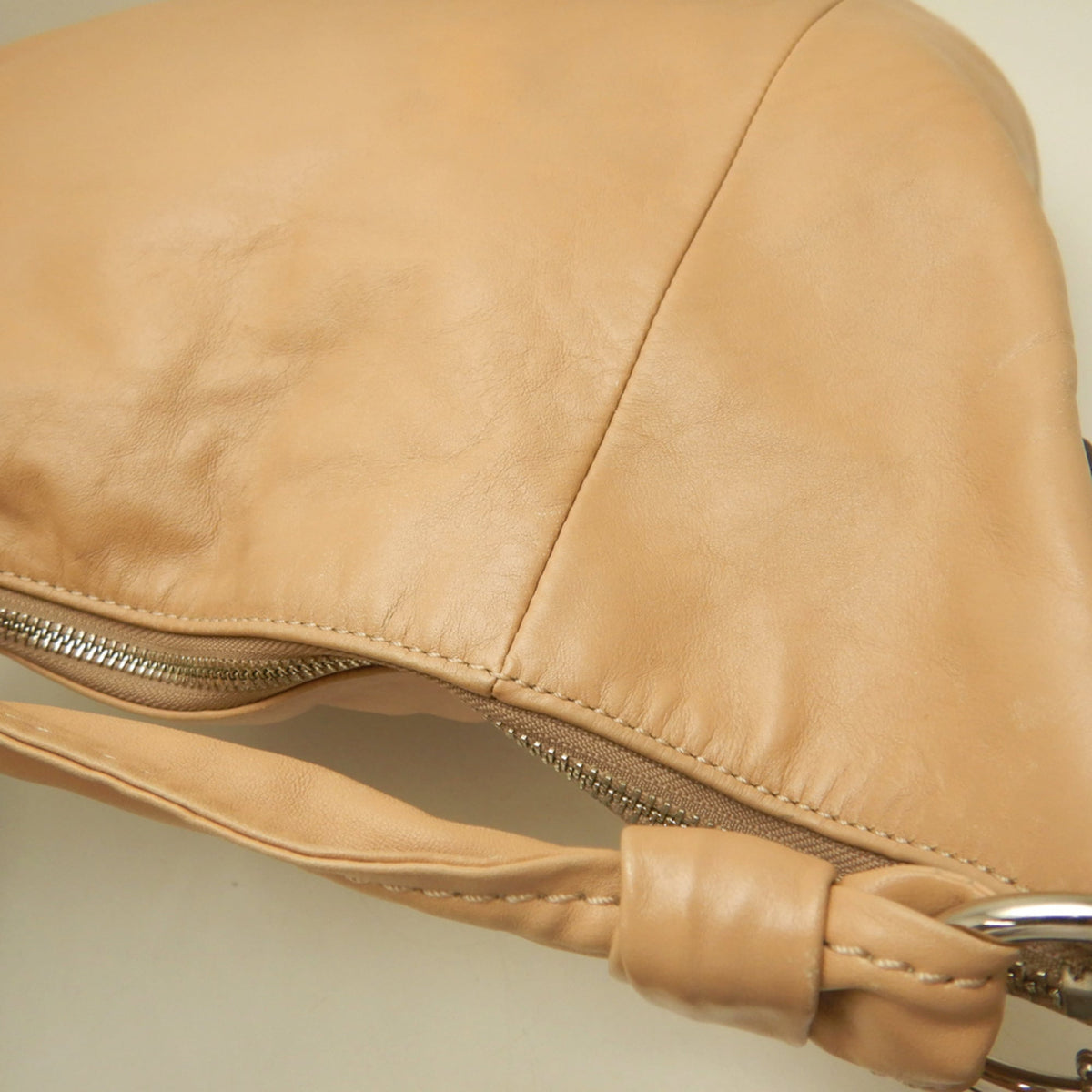 Coach Kristin Beige Leather Shoulder Bag (Pre-Owned)