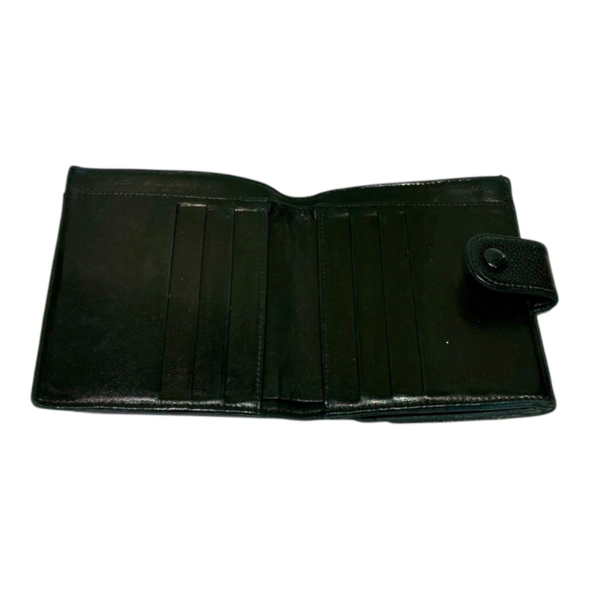Chanel Black Grained Calfskin Wallet (Bi-Fold) (Pre-Owned)