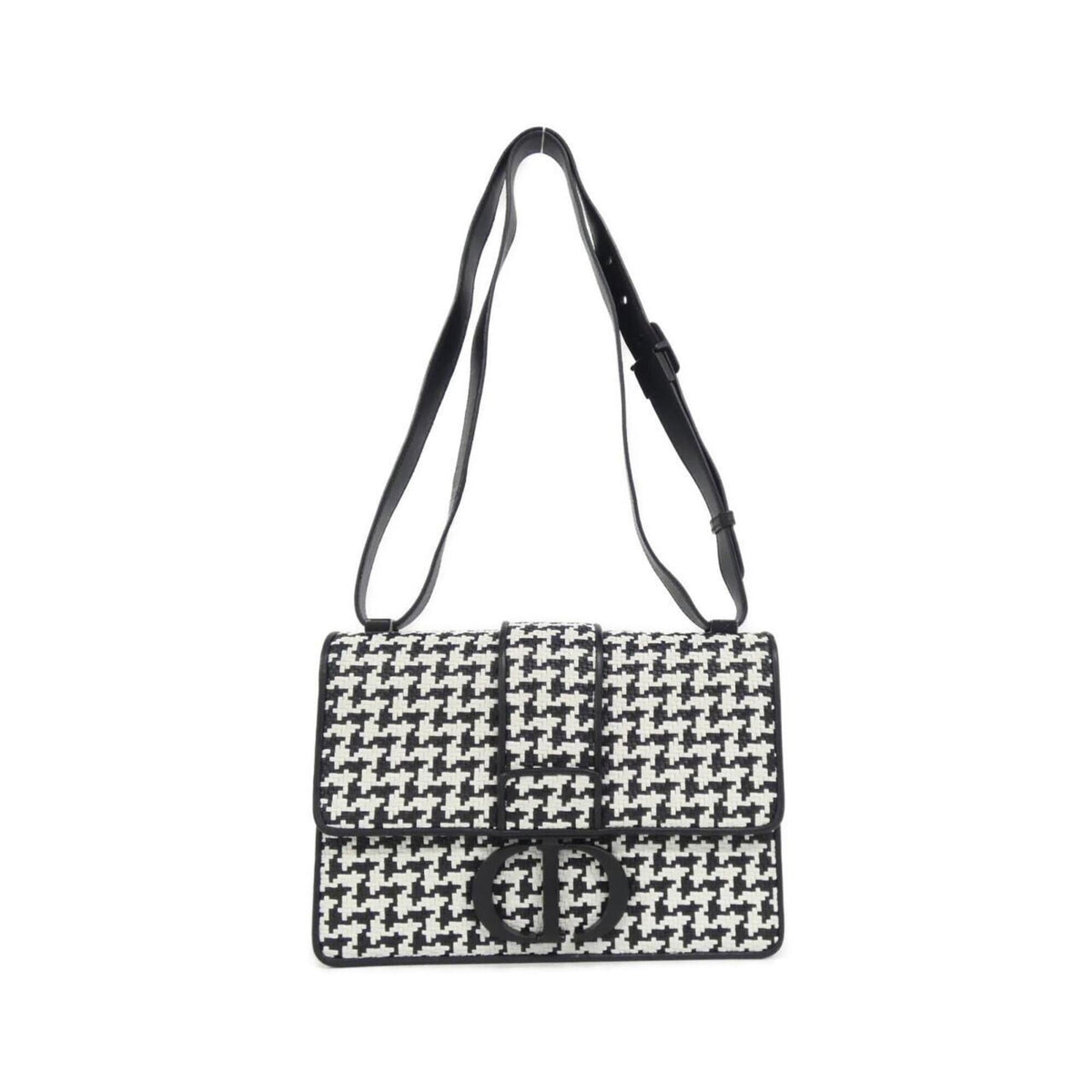 Christian Dior Black White Leather Shoulder Bag (Pre-Owned)