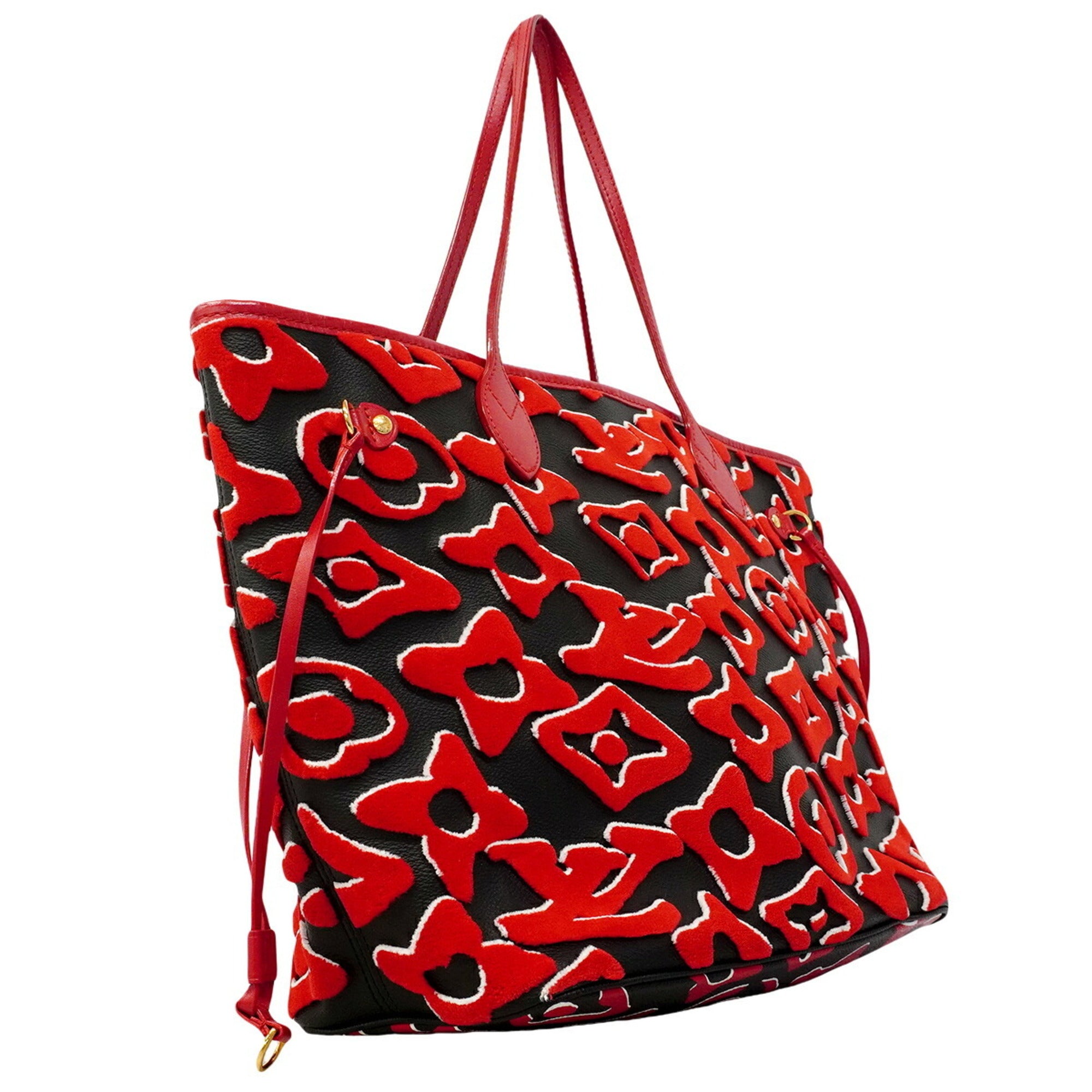 Louis Vuitton Black Red Color Tote Bag (Pre-Owned)