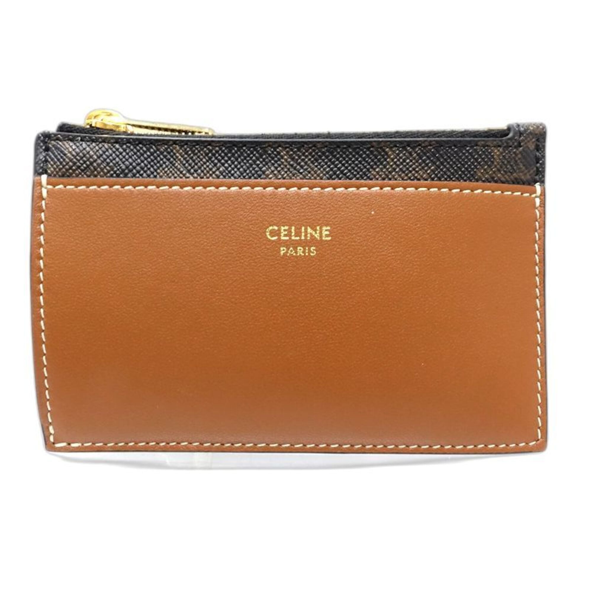 Celine Brown Leather Coin Purse/Coin Case (Pre-Owned)