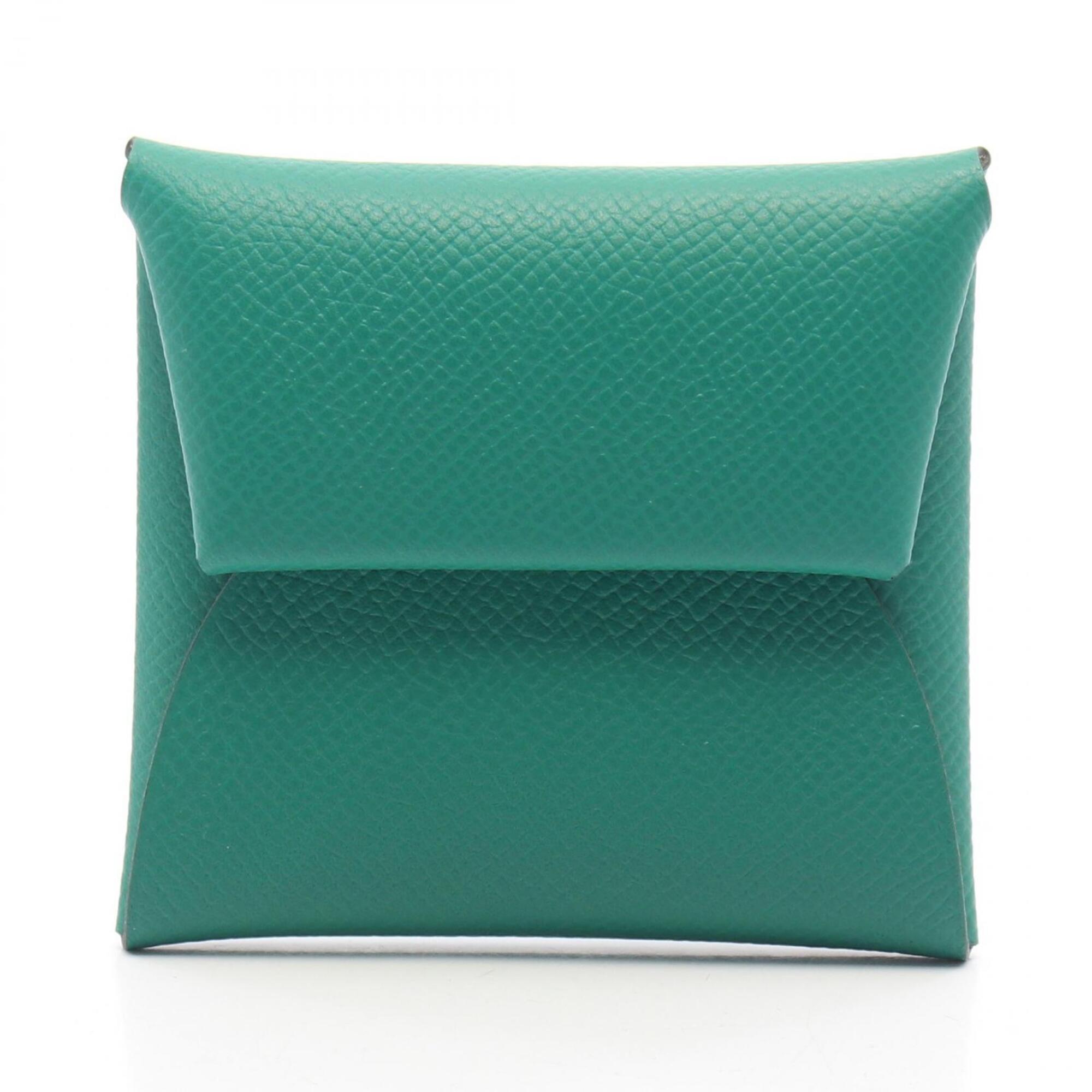 Hermes Green Yellow Epsom Leather Leather Coin Purse/Coin Case (Pre-Owned)