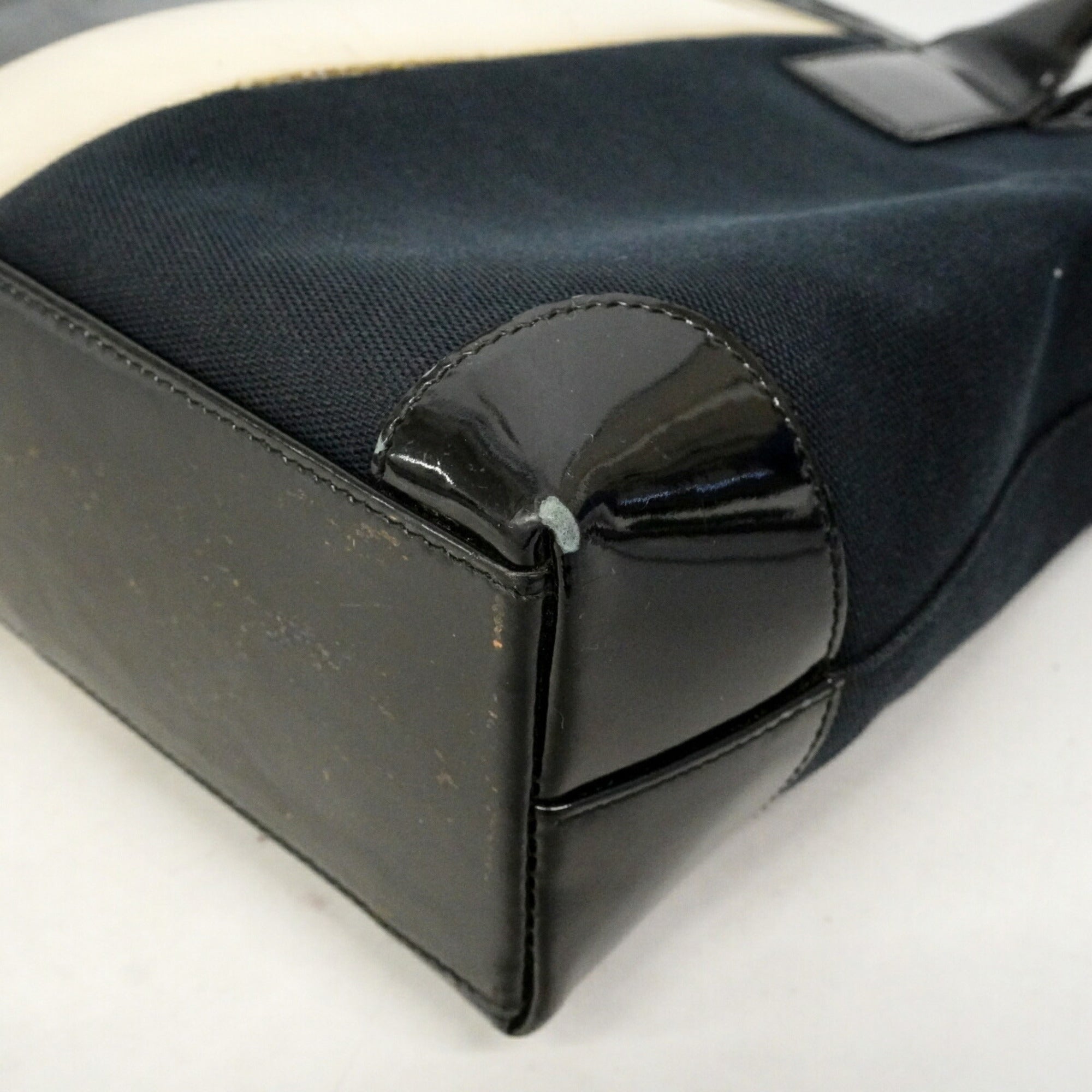 Gucci Black Navy Canvas Tote Bag (Pre-Owned)