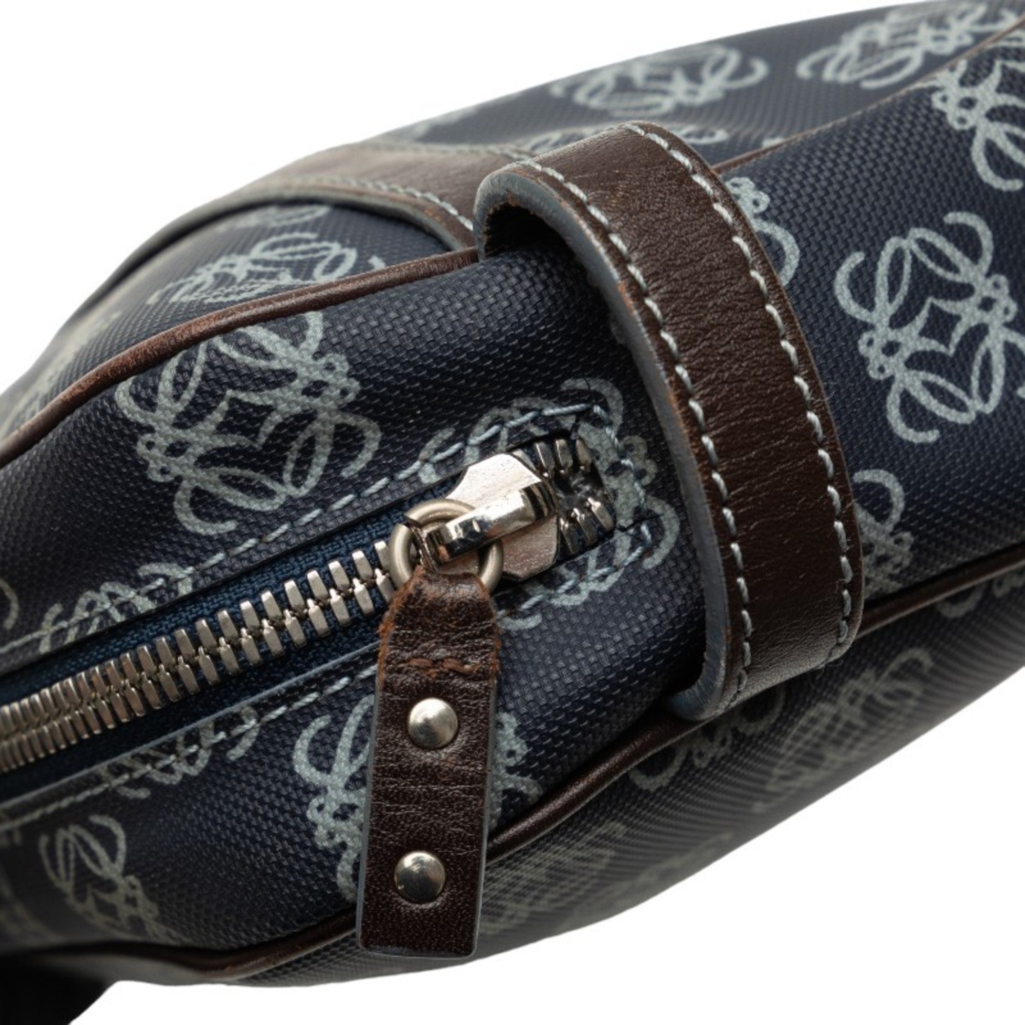 Loewe Brown Navy Pvc Leather Pouch (Pre-Owned)