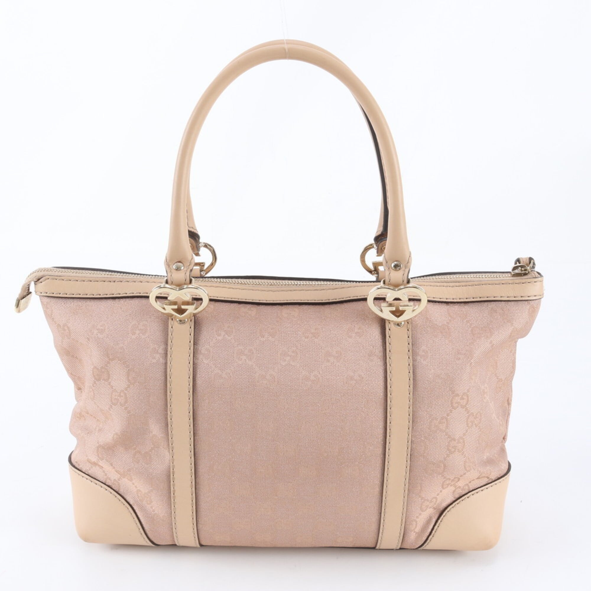Gucci Beige Pink Gg Canvas Handbag Tote Bag (Pre-Owned)