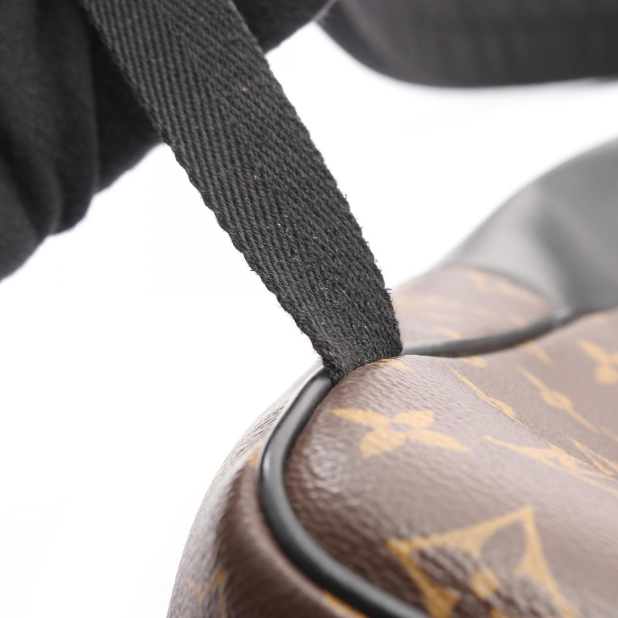 Louis Vuitton Black Brown Coated Canvas Leather Backpack (Pre-Owned)