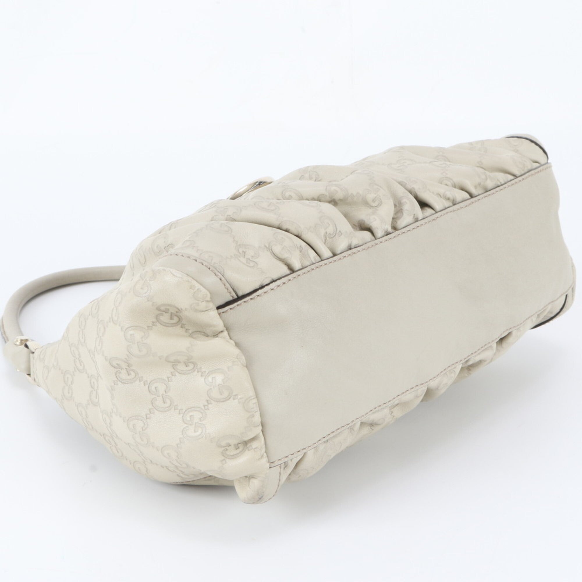 Gucci Guccissima Ivory Leather Handbag Shoulder Bag (Pre-Owned)
