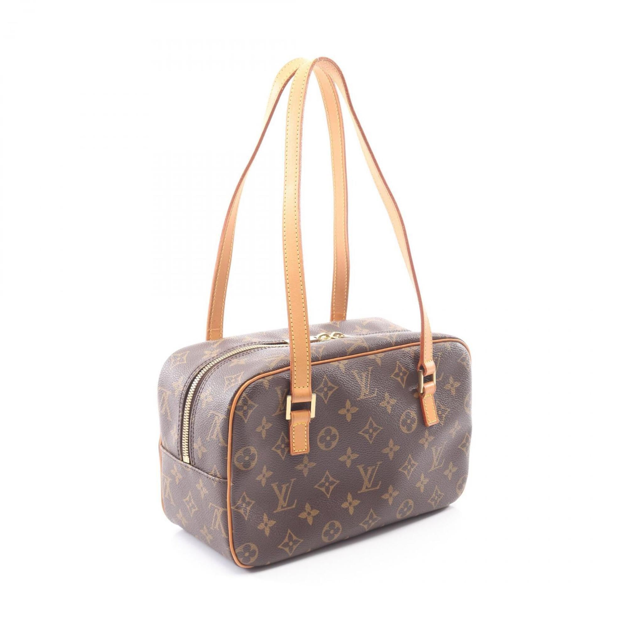 Louis Vuitton Brown Coated Canvas Leather Handbag Shoulder Bag (Pre-Owned)