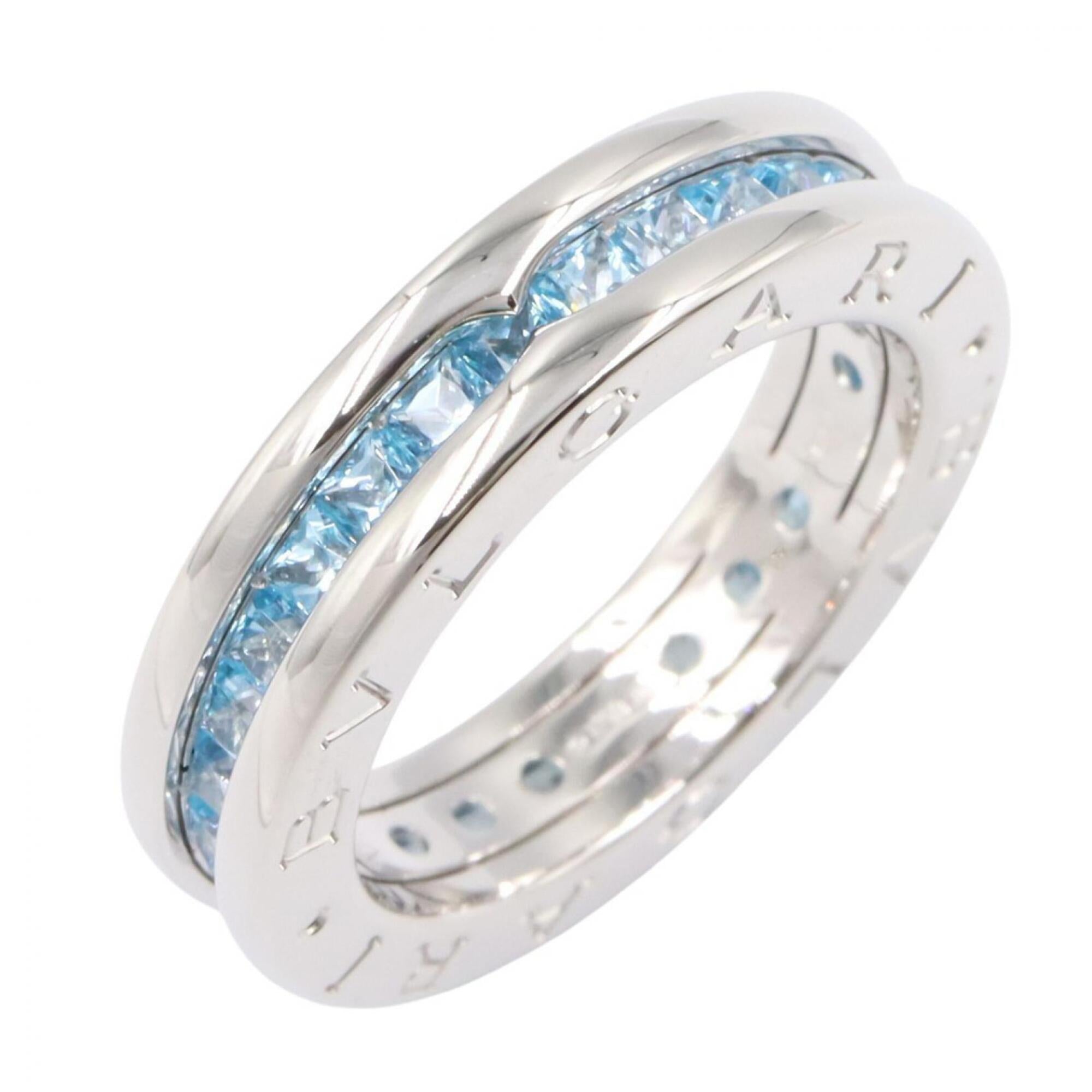 Bvlgari Silver Blue White Gold (18K) Band Ring (Pre-Owned)
