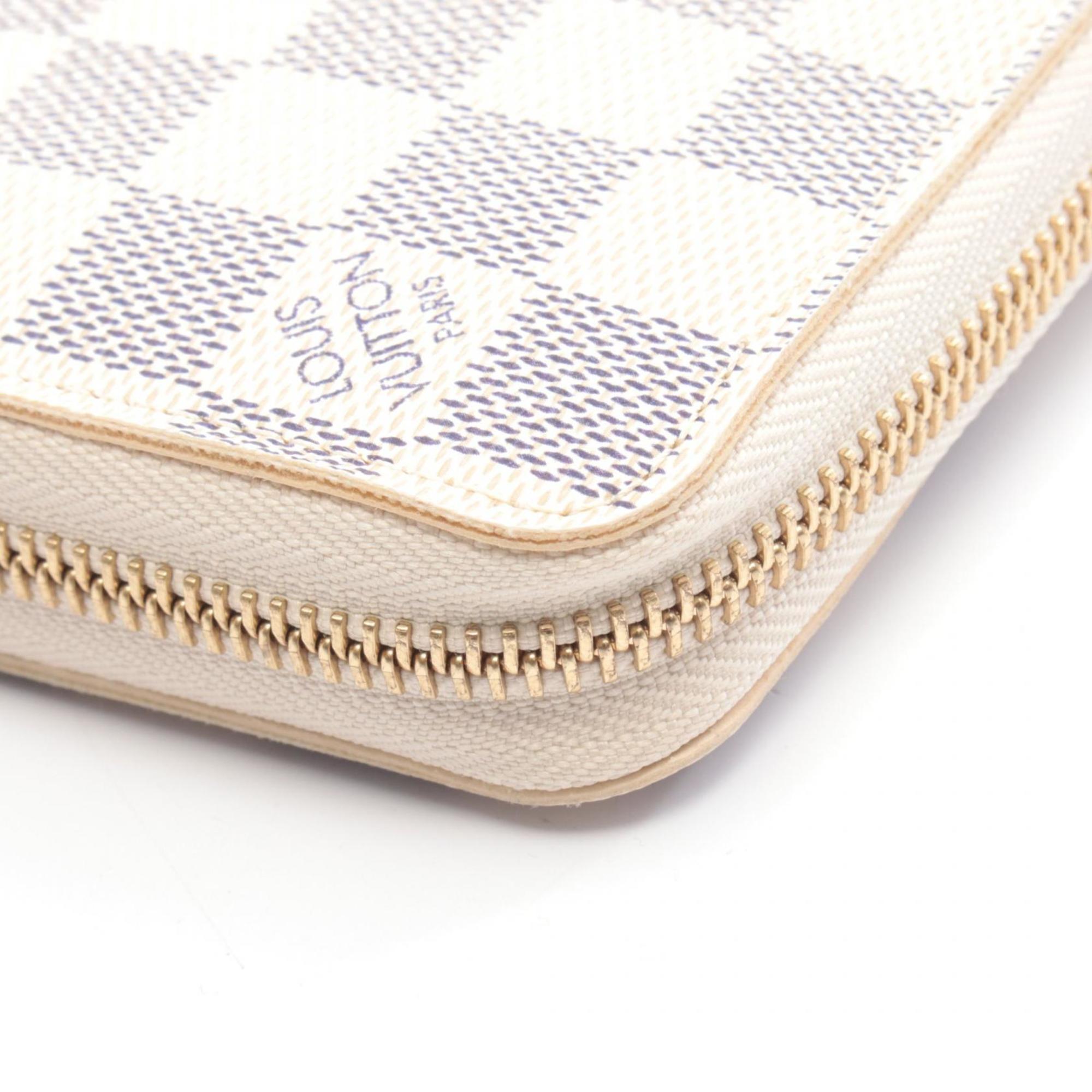 Louis Vuitton Damier Azur White Coated Canvas Long Wallet (Bi-Fold) (Pre-Owned)