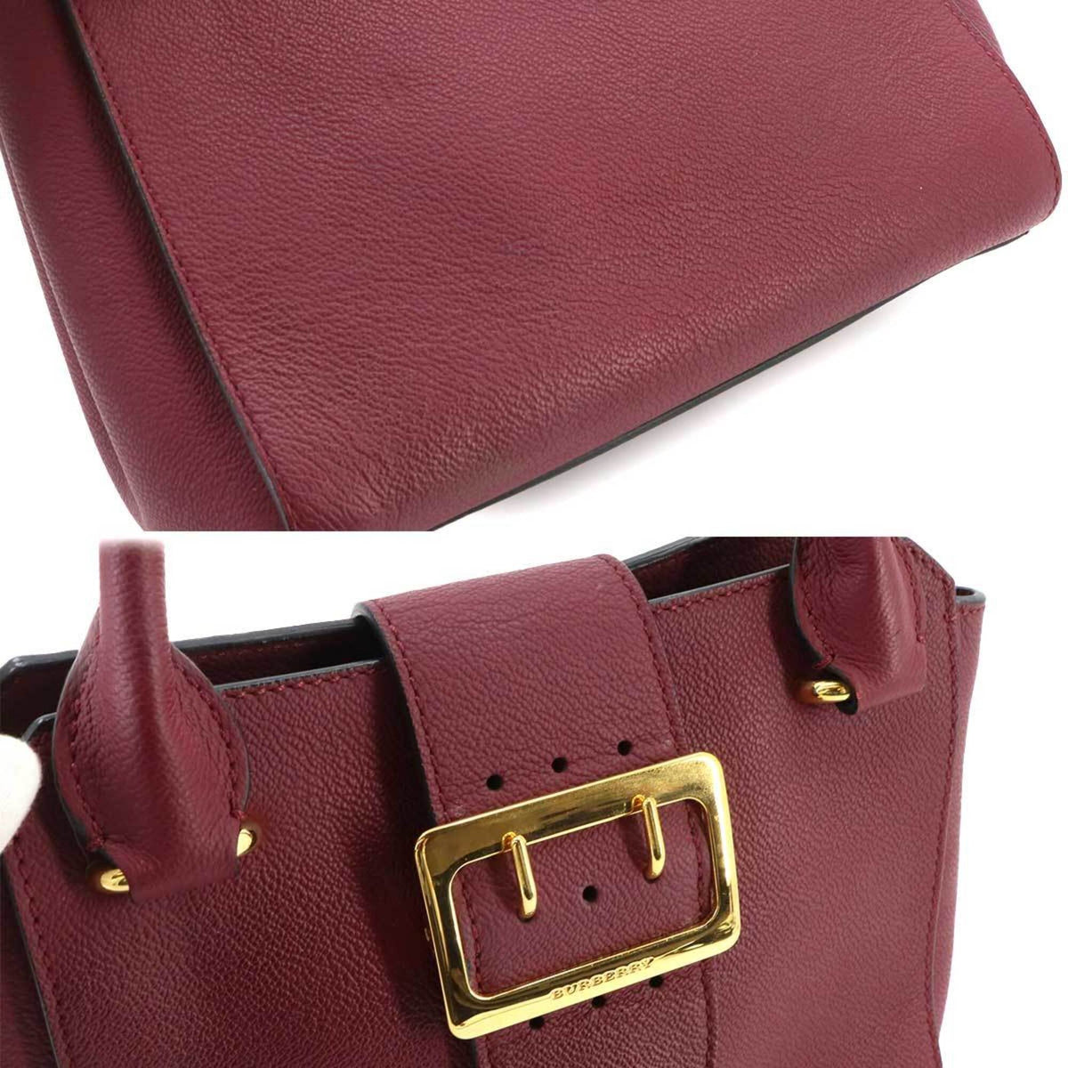 Burberry Bordeaux Leather Handbag (Pre-Owned)