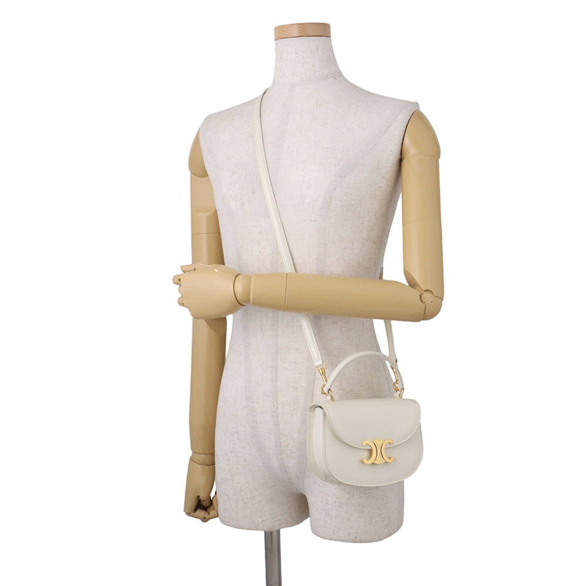 Celine White Patent Leather Handbag Shoulder Bag (Pre-Owned)