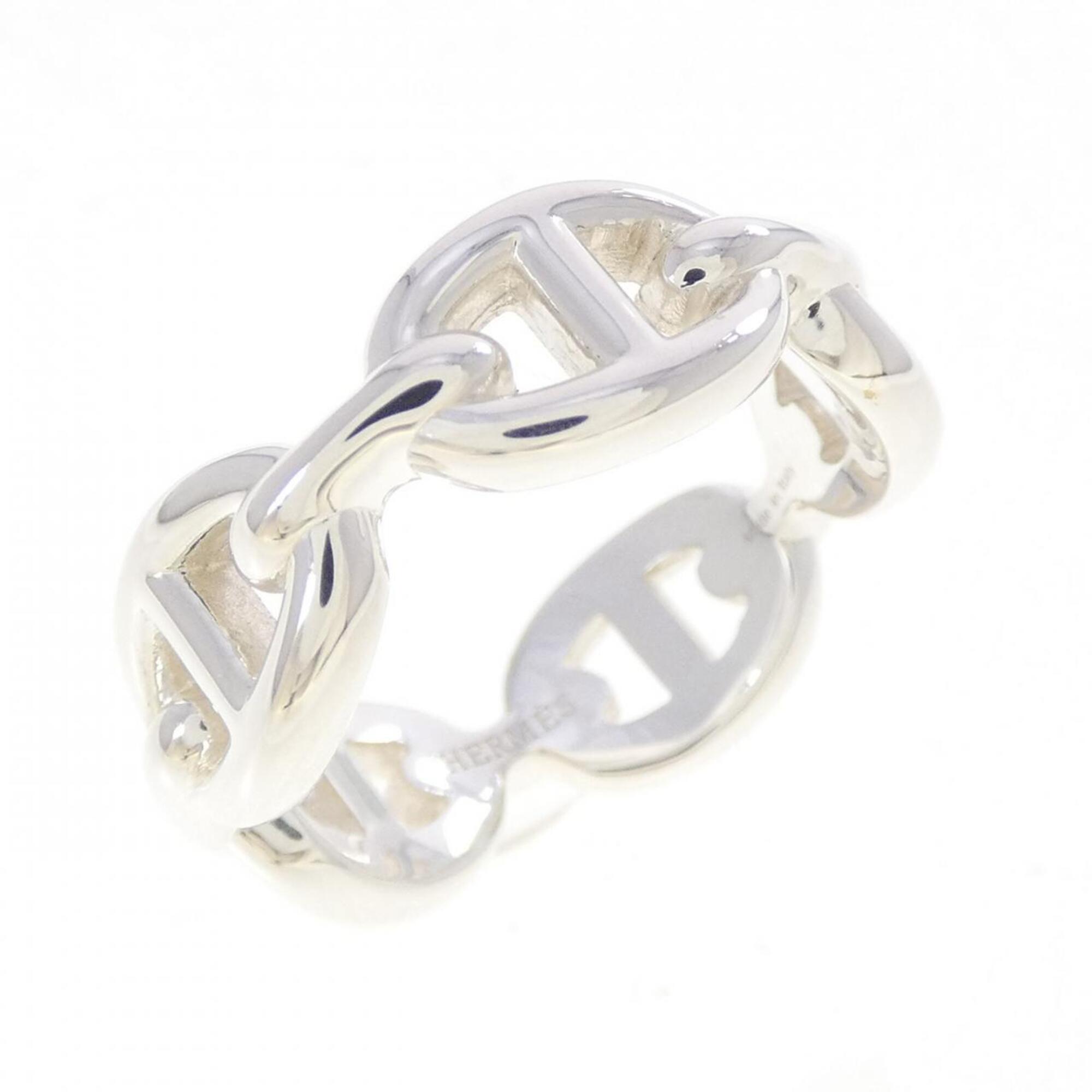 Hermes Silver 925 Band Ring (Pre-Owned)