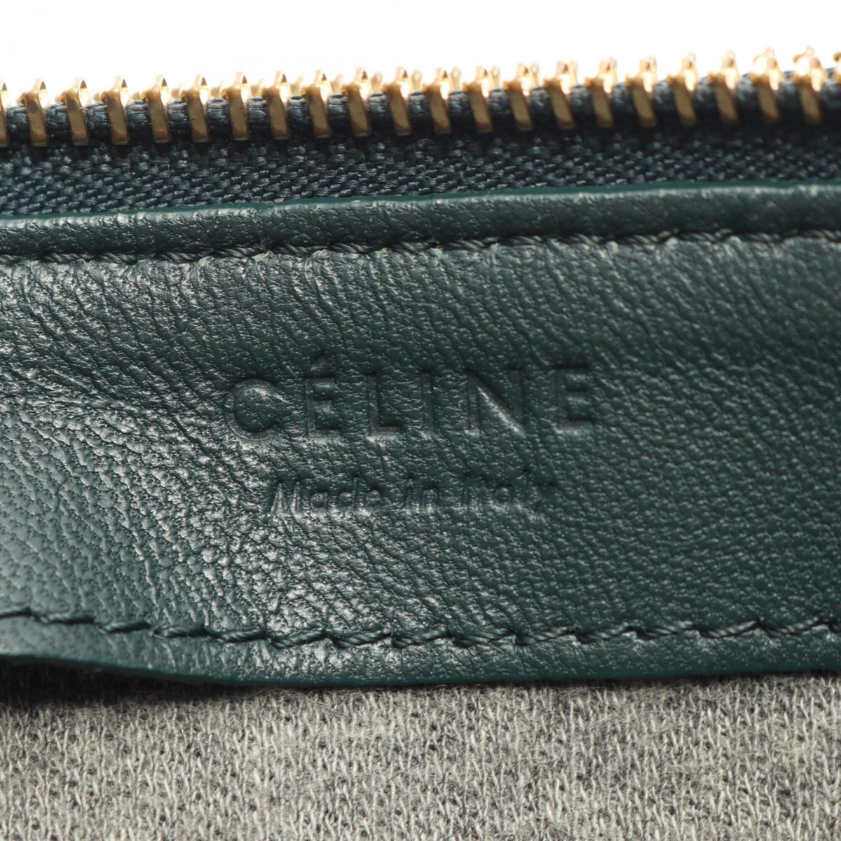 Celine Green Leather Handbag Shoulder Bag (Pre-Owned)