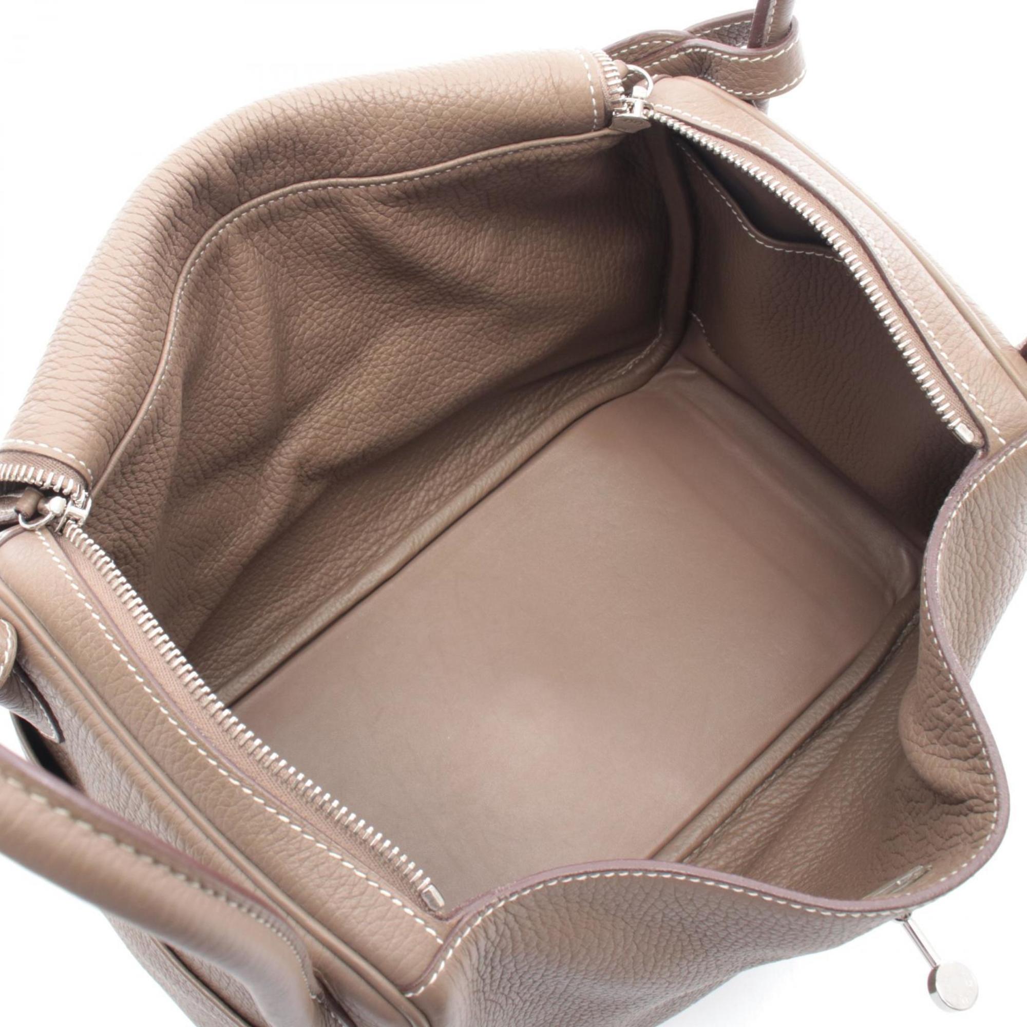 Hermes Gray Taurillon Clemence Leather Leather Handbag Shoulder Bag (Pre-Owned)