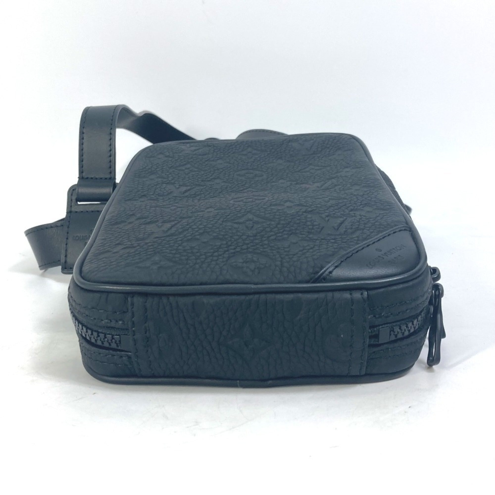 Louis Vuitton Black Orange Leather Shoulder Bag Sling Bag (Pre-Owned)