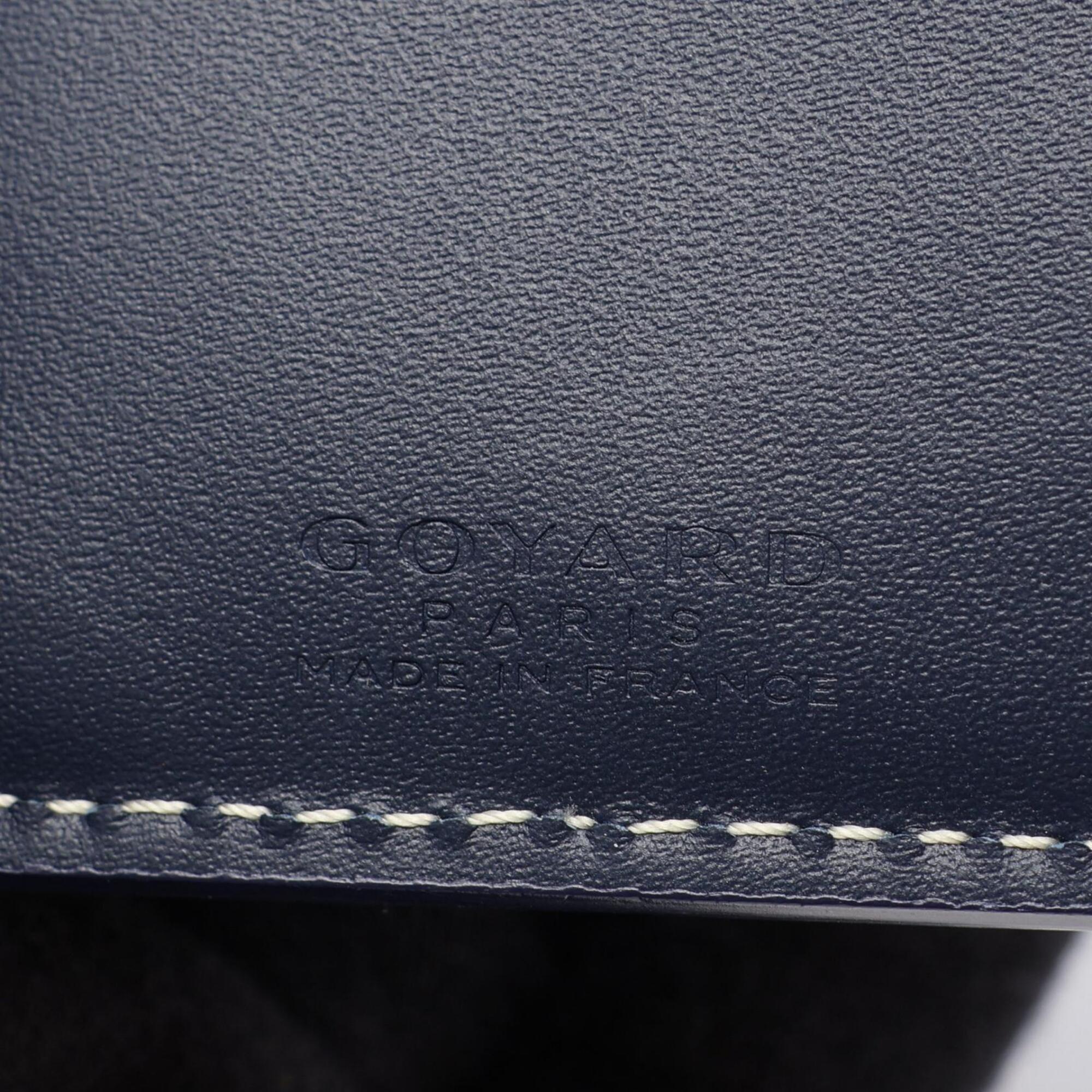 Goyard Multi-Color Navy Coated Canvas Leather Wallet (Tri-Fold) (Pre-Owned)