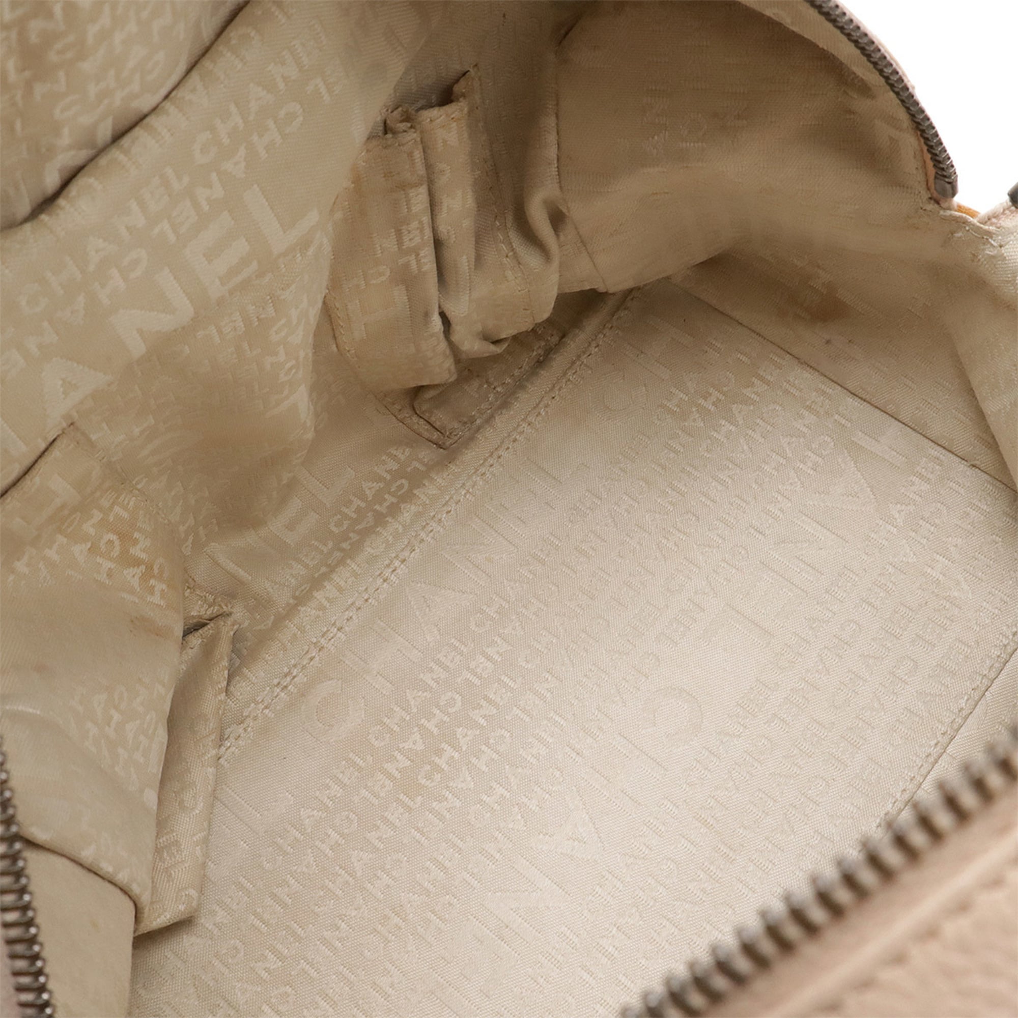 Chanel Pink Beige Grained Calfskin Shoulder Bag (Pre-Owned)