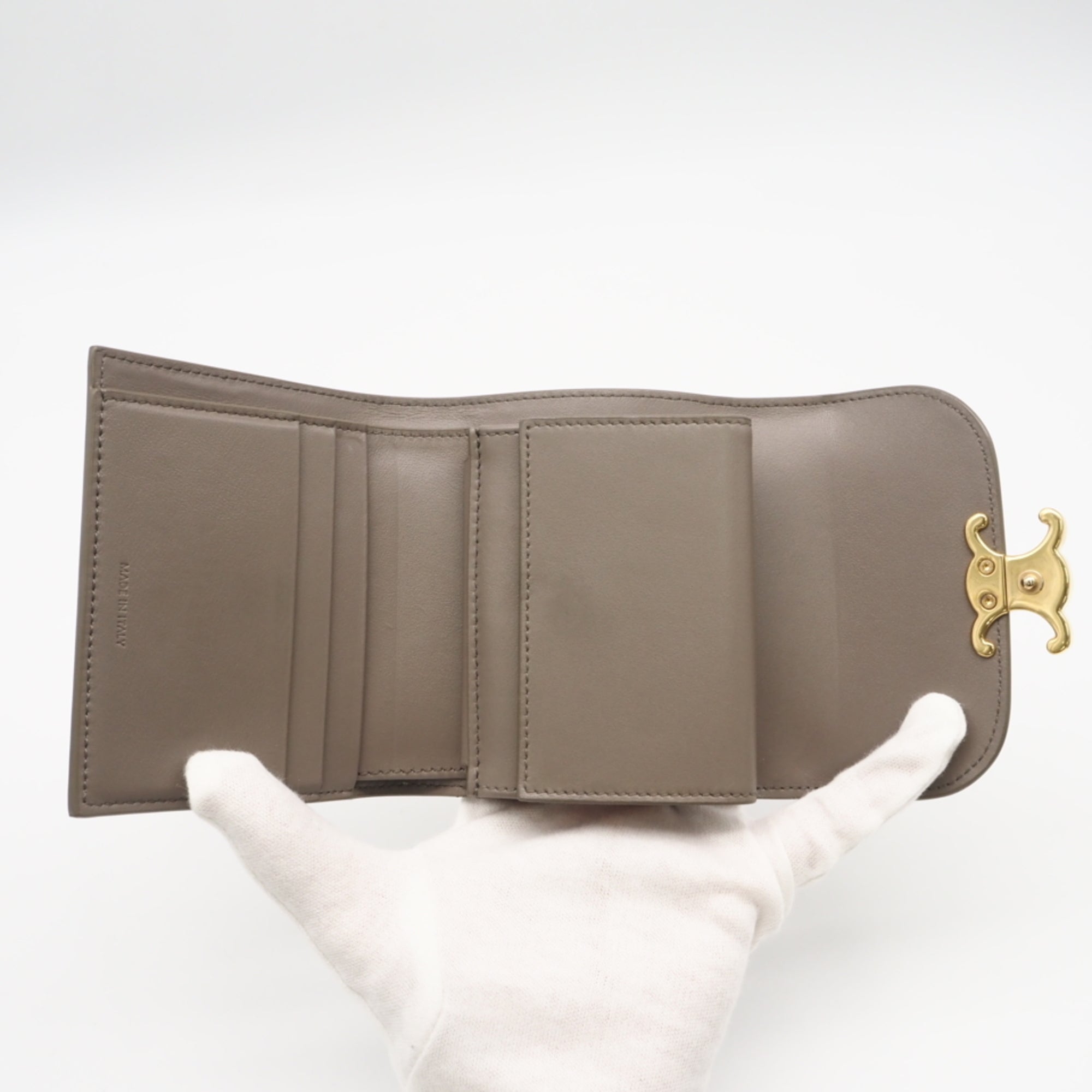 Celine Grayish Leather Wallet (Tri-Fold) (Pre-Owned)