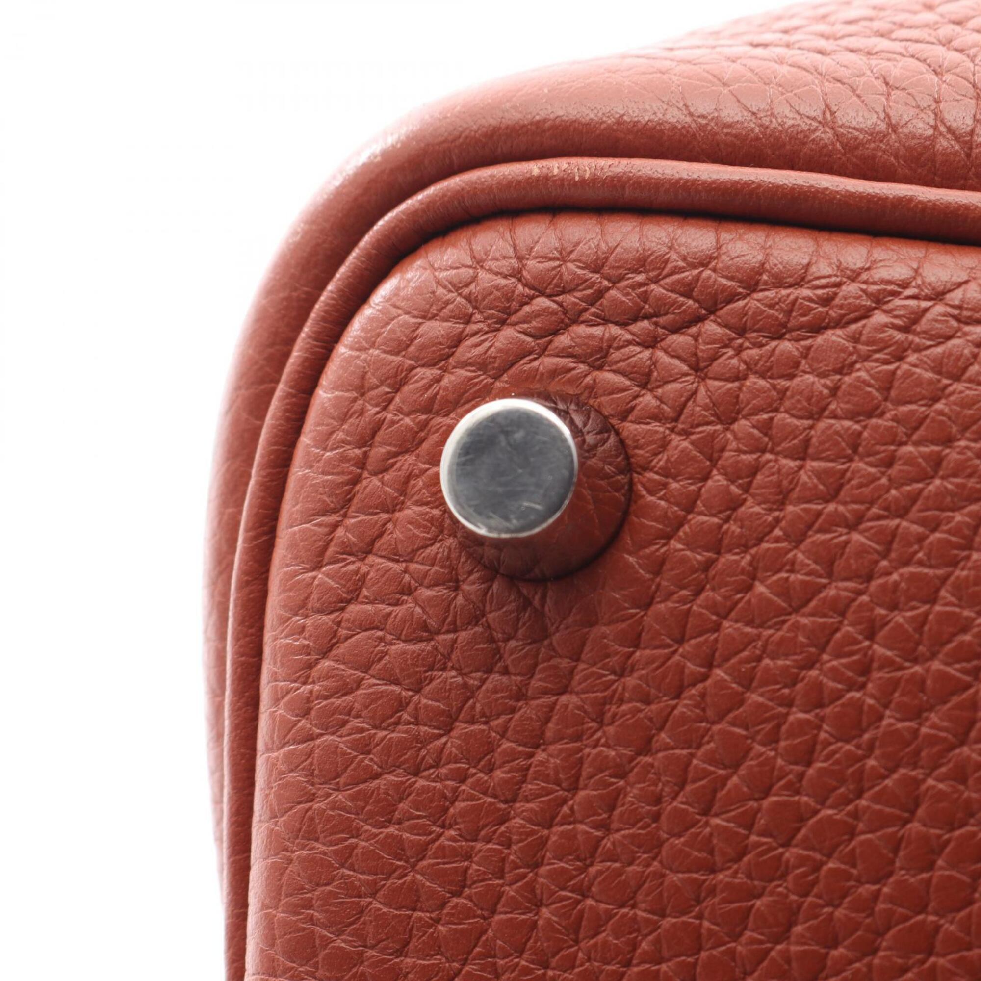 Hermes Brown Yellow Taurillon Clemence Leather Leather Swift Leather Handbag (Pre-Owned)