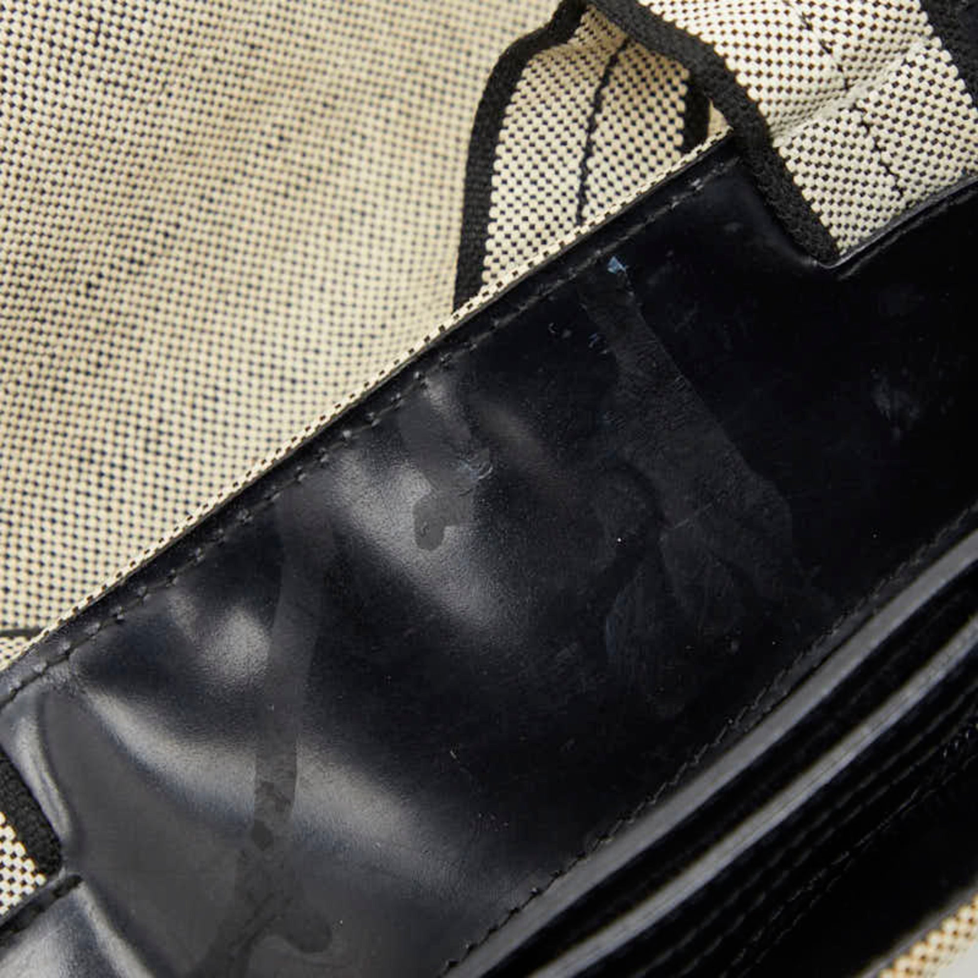 Prada Black White Canvas Tote Bag (Pre-Owned)