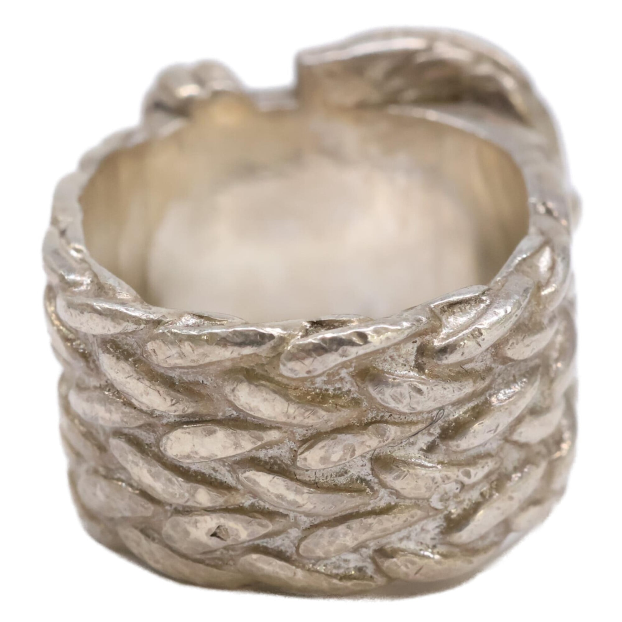 Hermes Silver Silver 925 Band Ring (Pre-Owned)