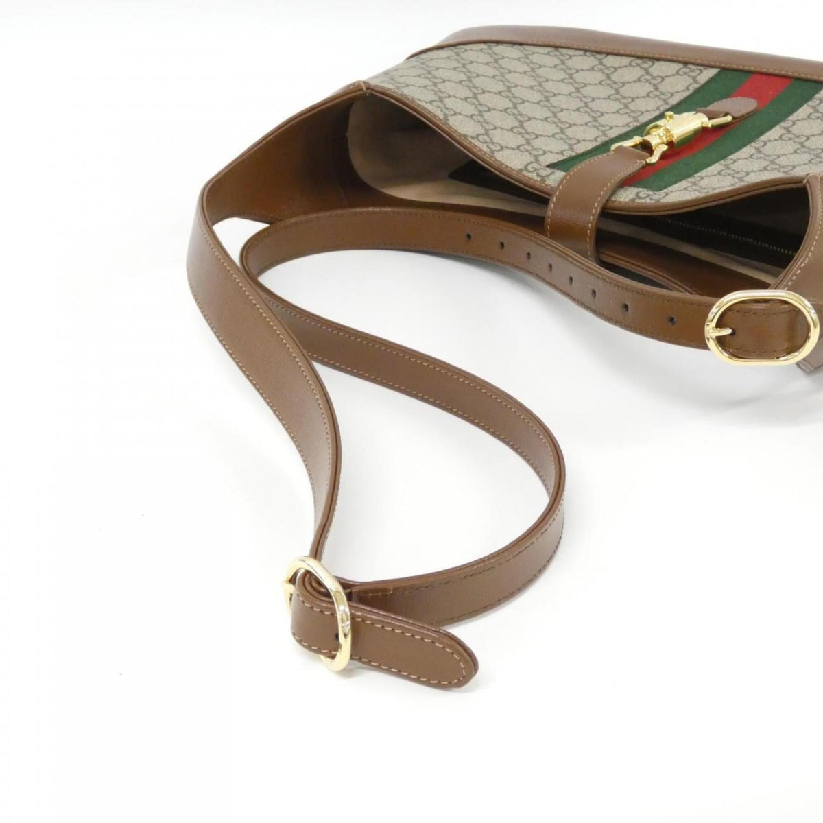 Gucci Beige Brown Gg Supreme Leather Shoulder Bag (Pre-Owned)
