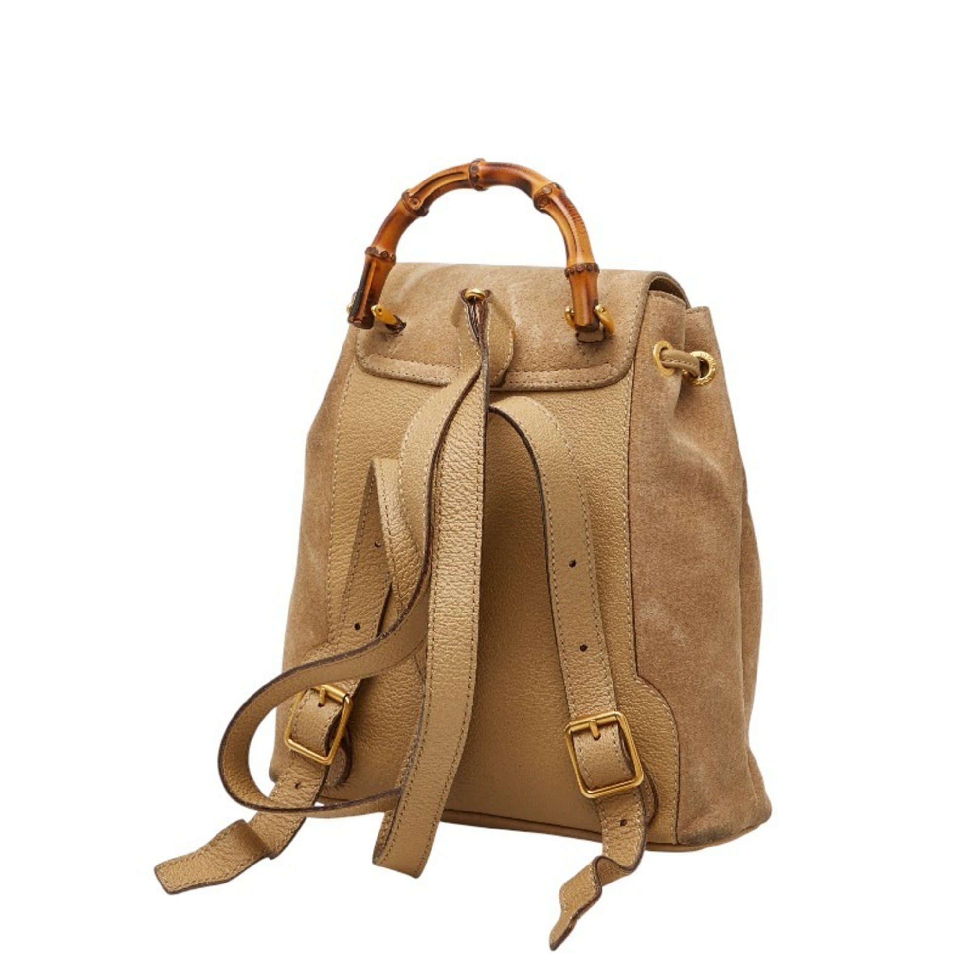 Gucci Brown Suede Leather Backpack (Pre-Owned)