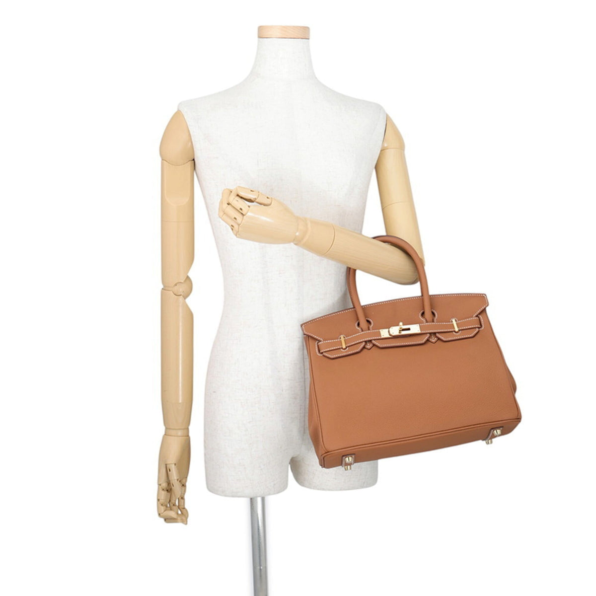 Hermes Birkin Gold Togo Leather Handbag (Pre-Owned)