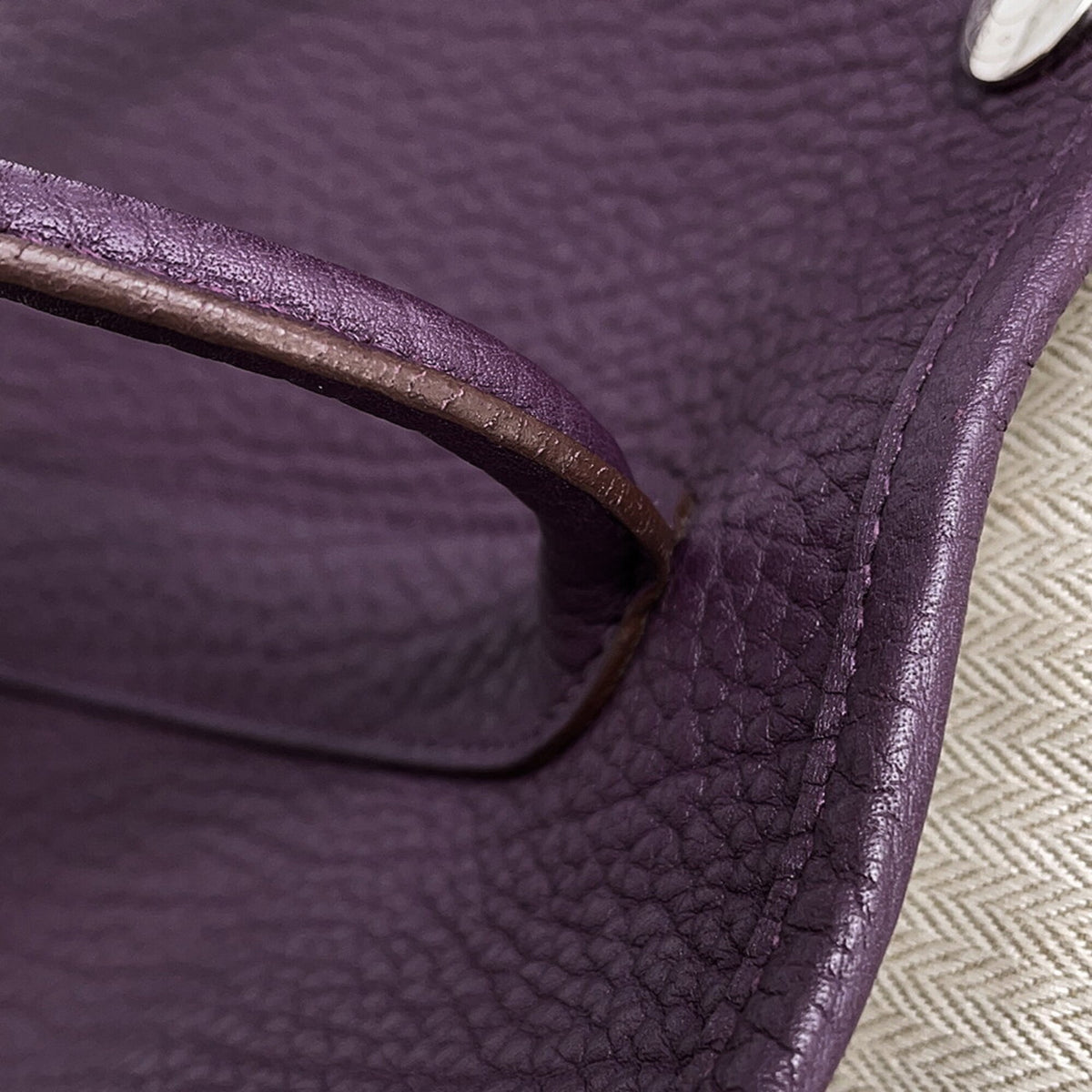 Hermes Cassis Buffalo Leather Handbag Tote Bag (Pre-Owned)