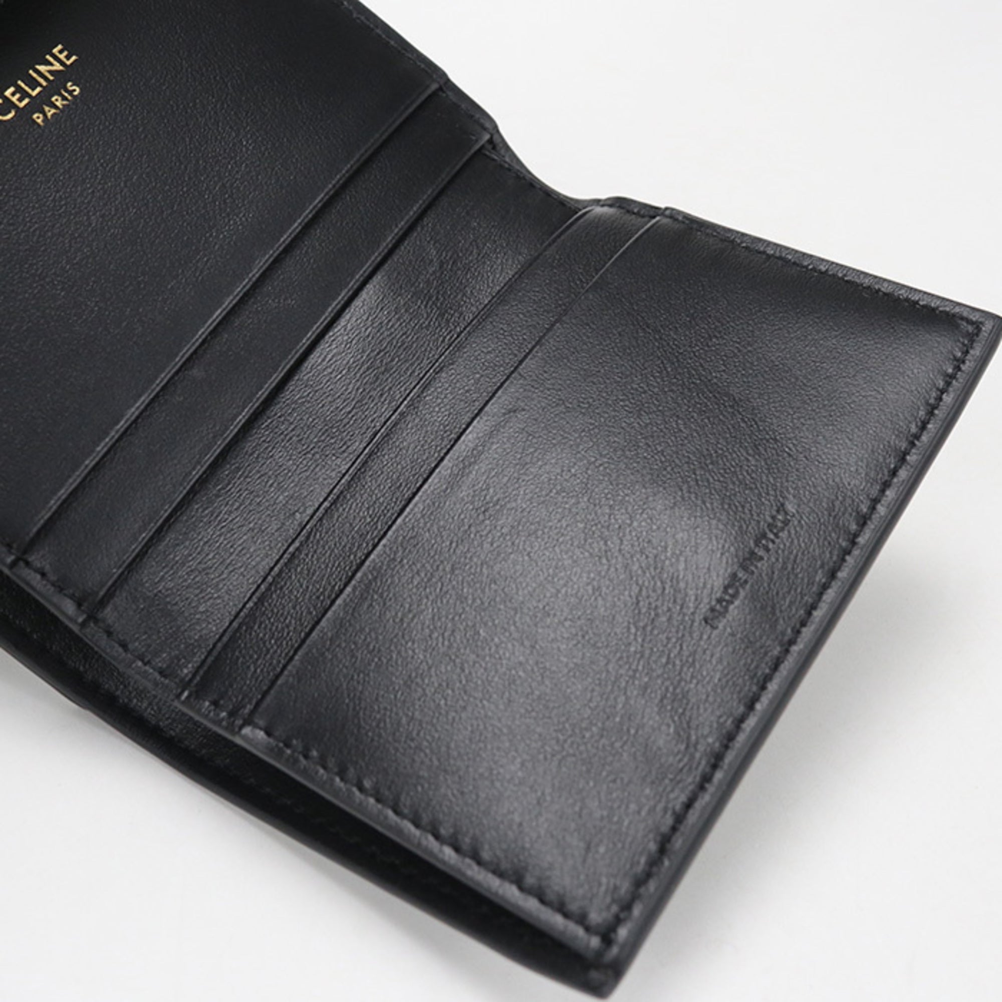 Celine Black Leather Wallet (Tri-Fold) (Pre-Owned)