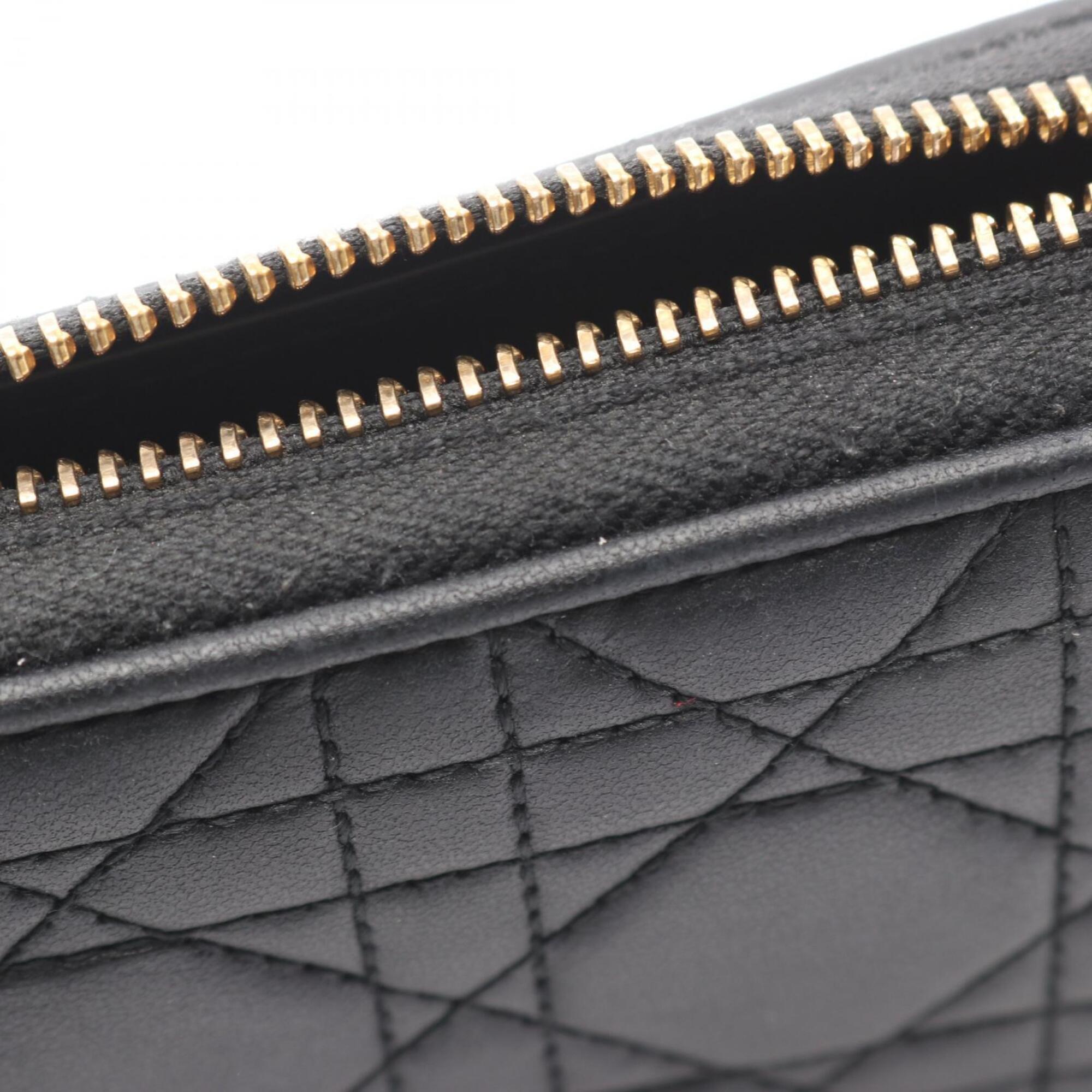 Christian Dior Black Leather Long Wallet (Bi-Fold) (Pre-Owned)