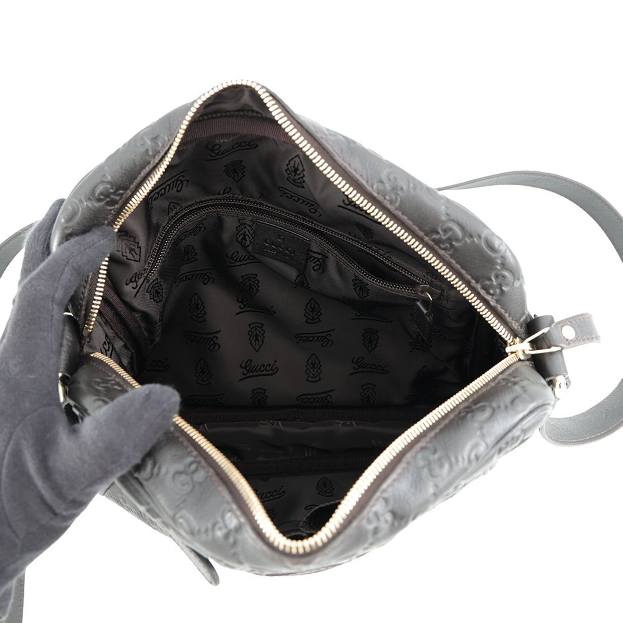 Gucci Dark Brown Leather Shoulder Bag (Pre-Owned)