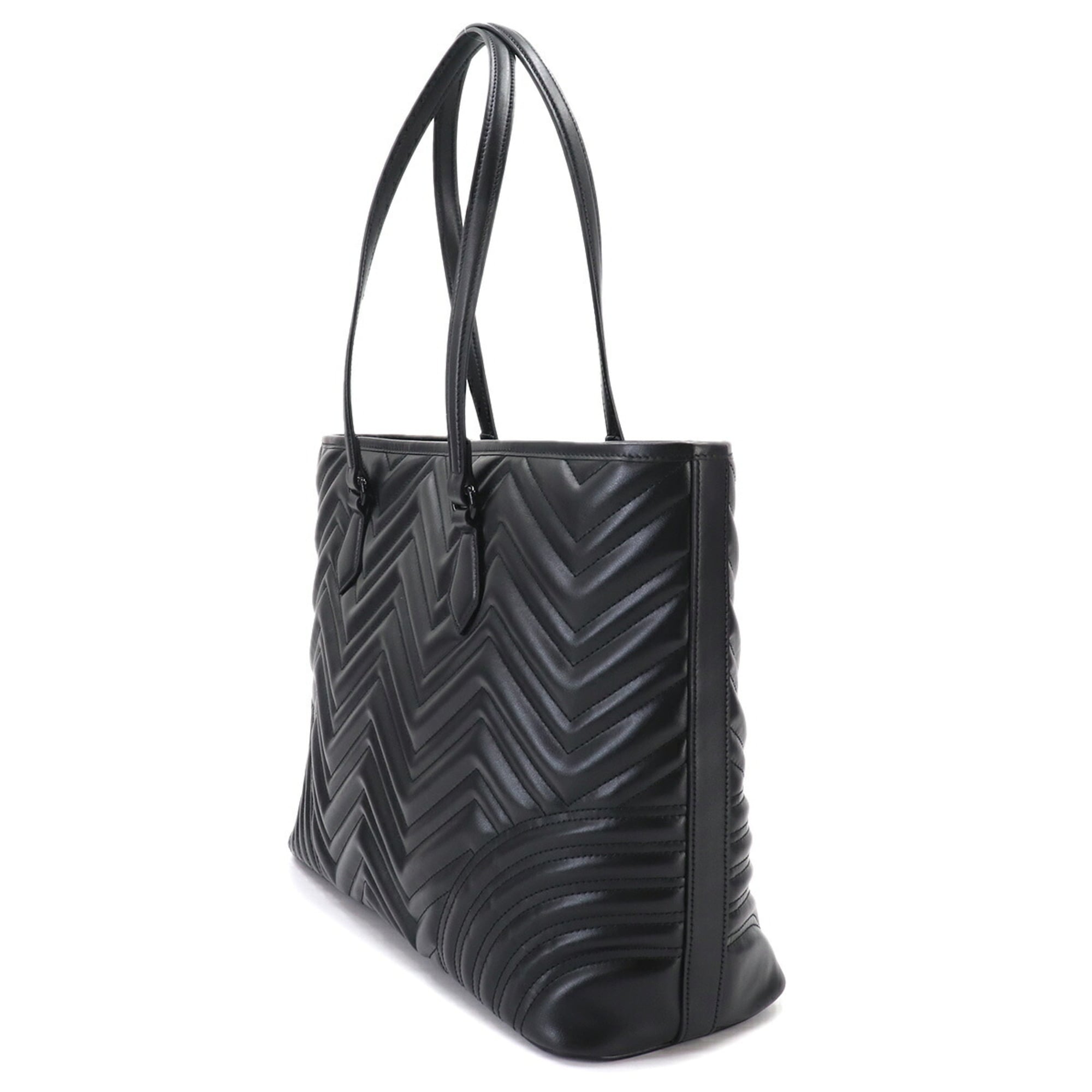 Gucci Gg Marmont Black Leather Tote Bag (Pre-Owned)