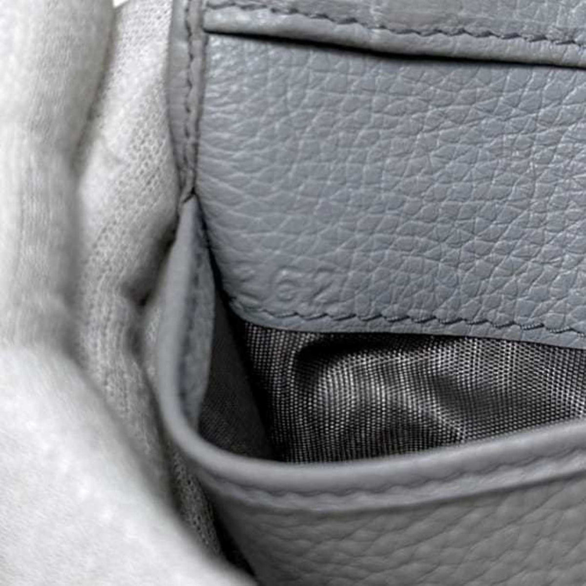 Miu Miu Gray Leather Wallet (Tri-Fold) (Pre-Owned)