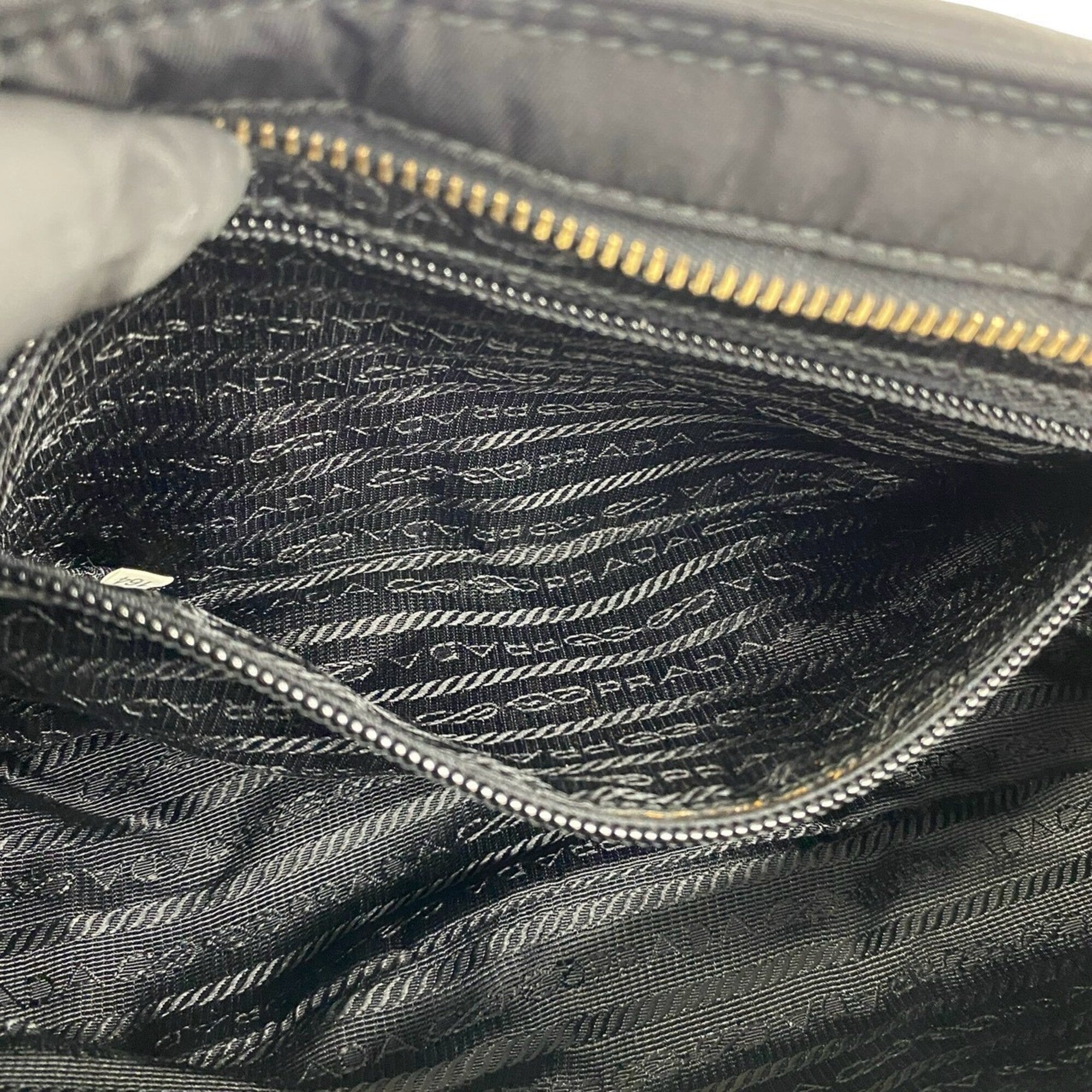 Prada Black Nylon Leather Pochette Shoulder Bag (Pre-Owned)