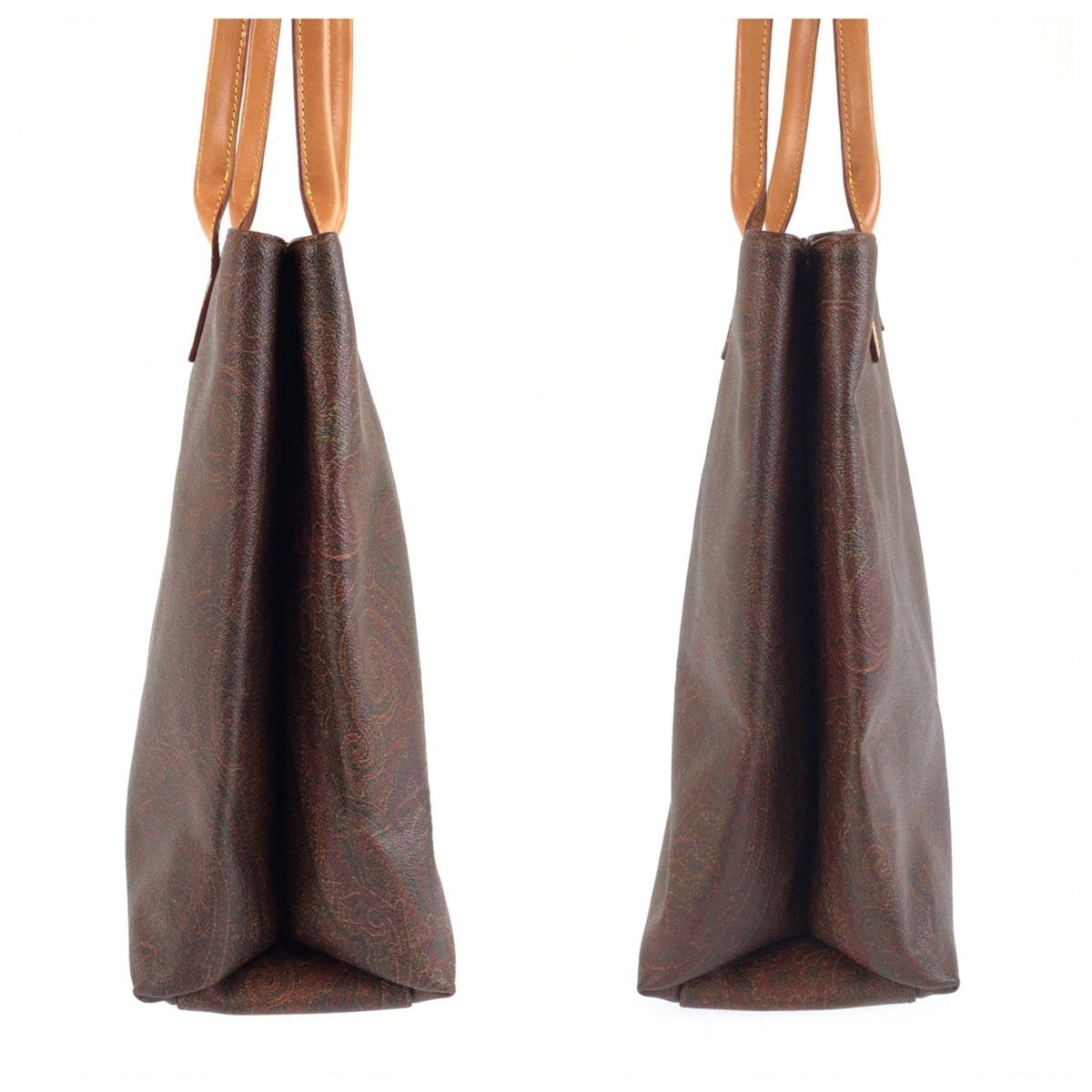 Etro Beige Brown Pvc Leather Shoulder Bag Tote Bag (Pre-Owned)