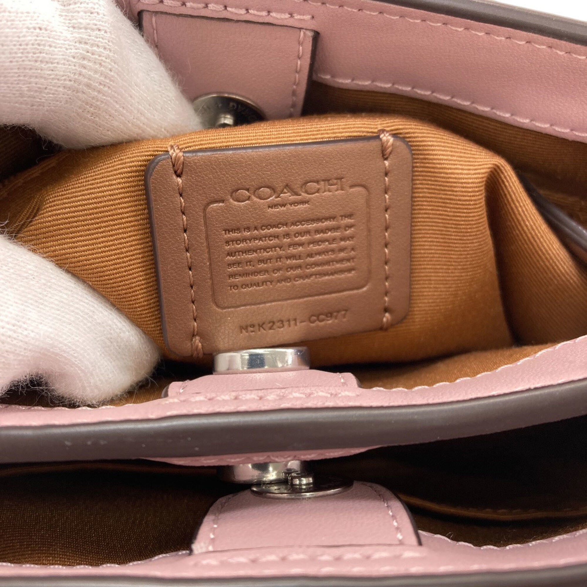 Coach Signature Brown Pink Signature Line Handbag (Pre-Owned)