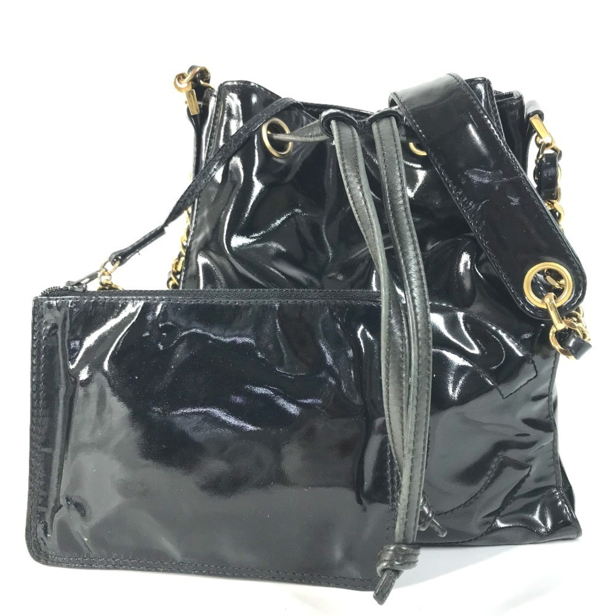 Chanel Black Handbag Pouch Shoulder Bag (Pre-Owned)