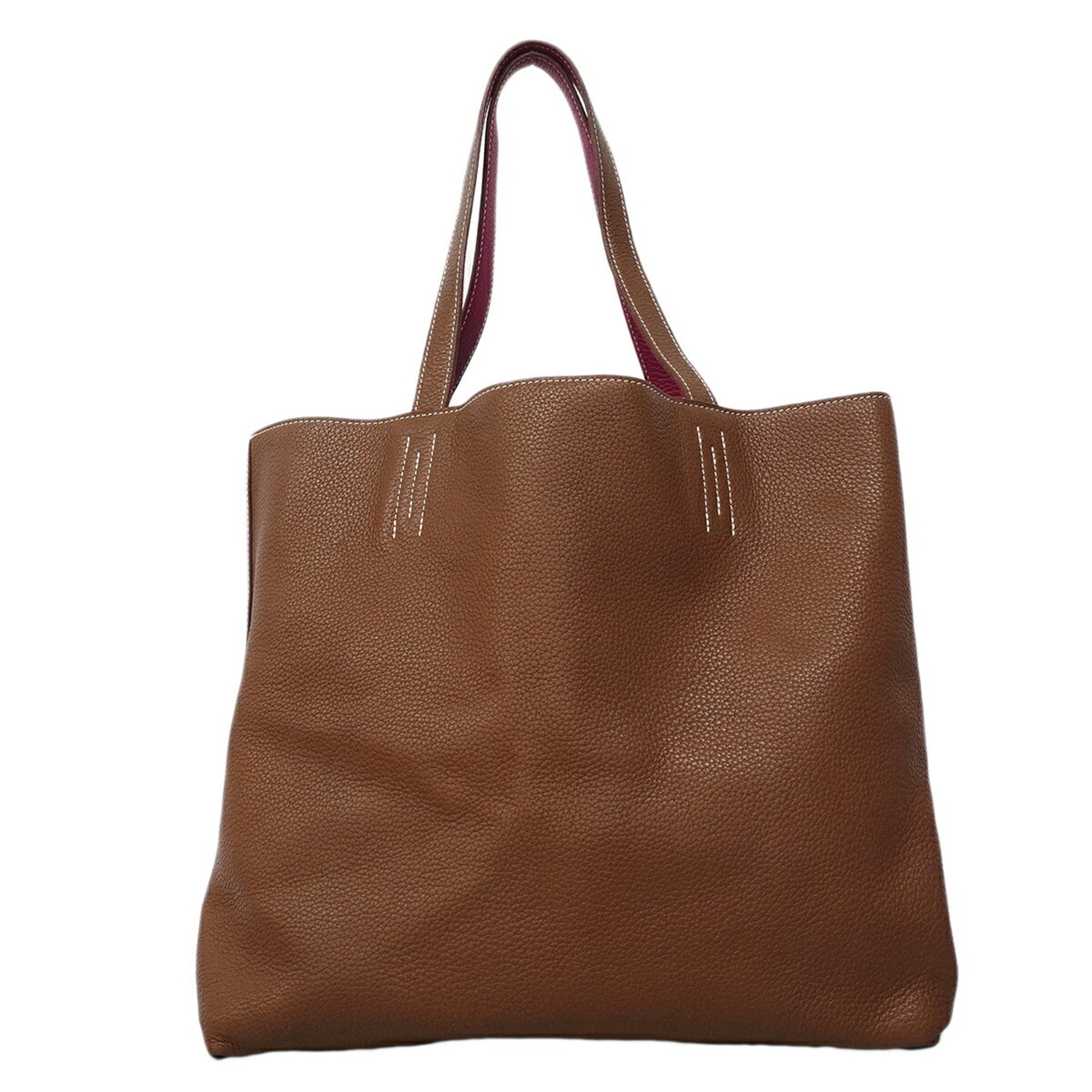 Hermes Marron Tosca Taurillon Clemence Leather Tote Bag (Pre-Owned)