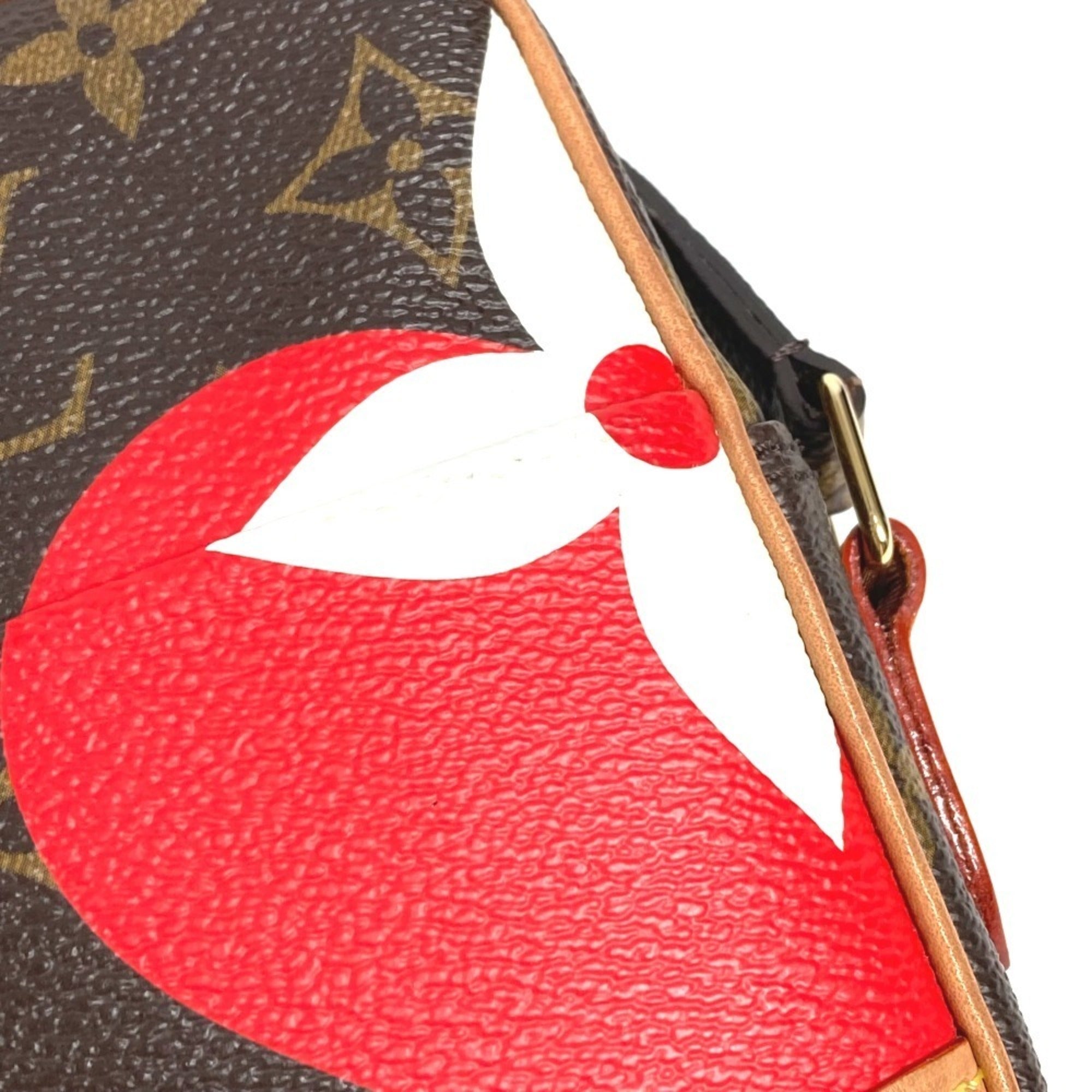 Louis Vuitton Brown Monogram Red Color Monogram Pochette Shoulder Bag (Pre-Owned)