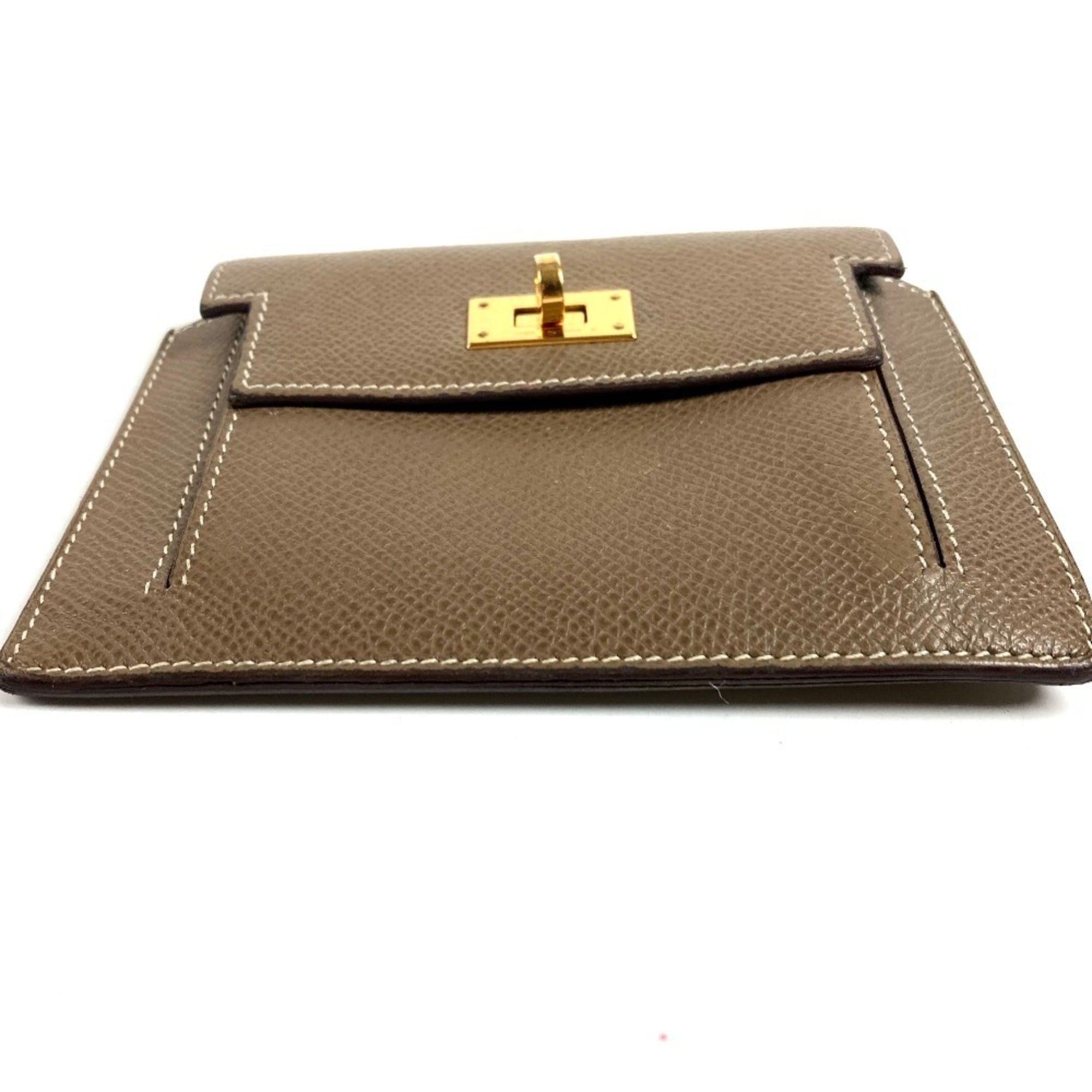 Hermes Etoupe Gray Gray Epsom Leather Coin Purse/Coin Case (Pre-Owned)