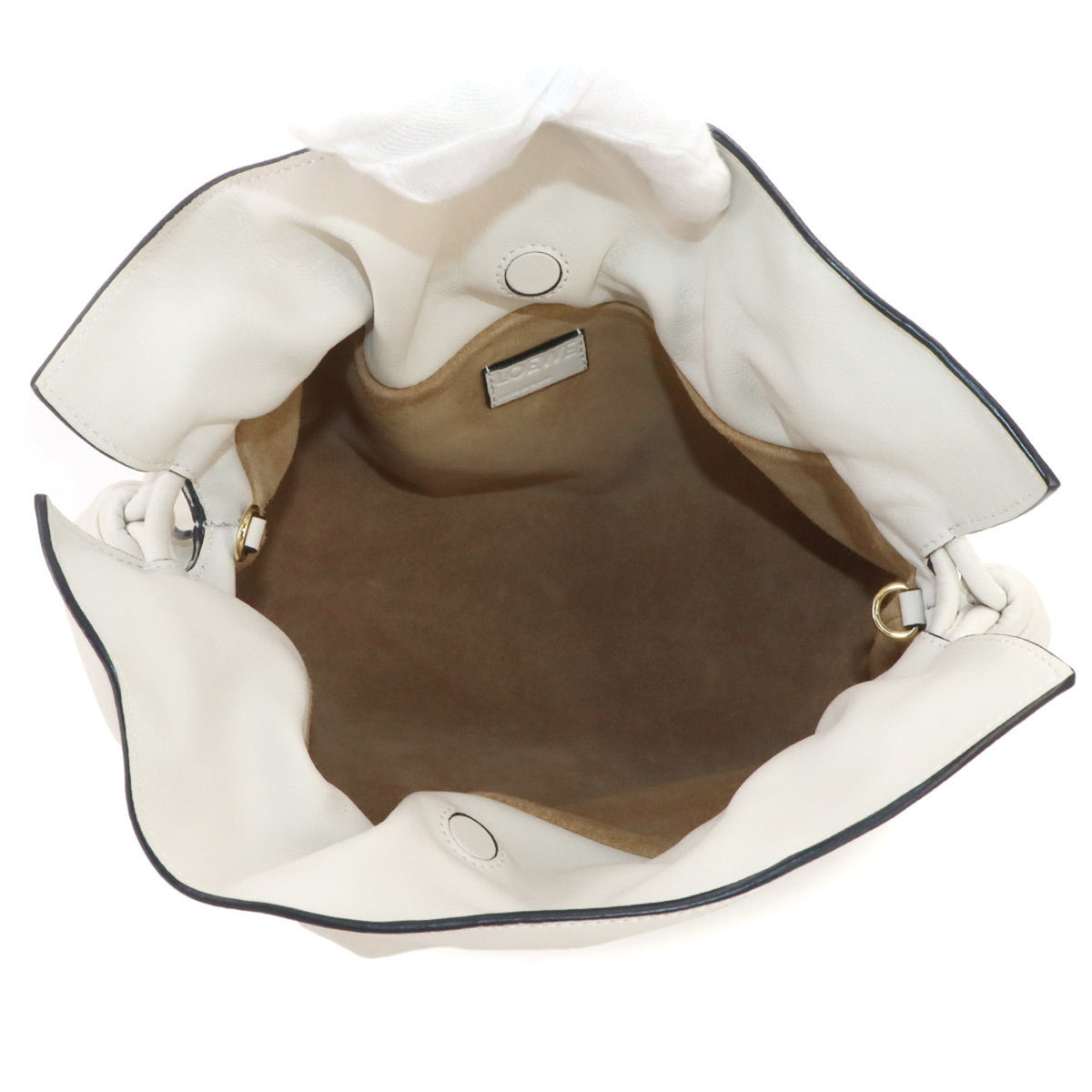 Loewe White Leather Handbag Shoulder Bag (Pre-Owned)