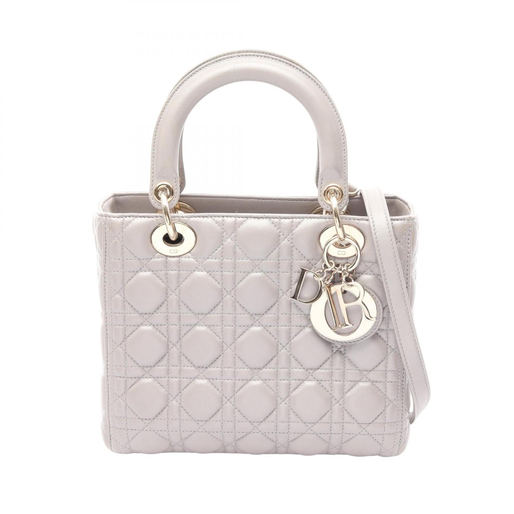 Christian Dior Gray Leather Handbag (Pre-Owned)