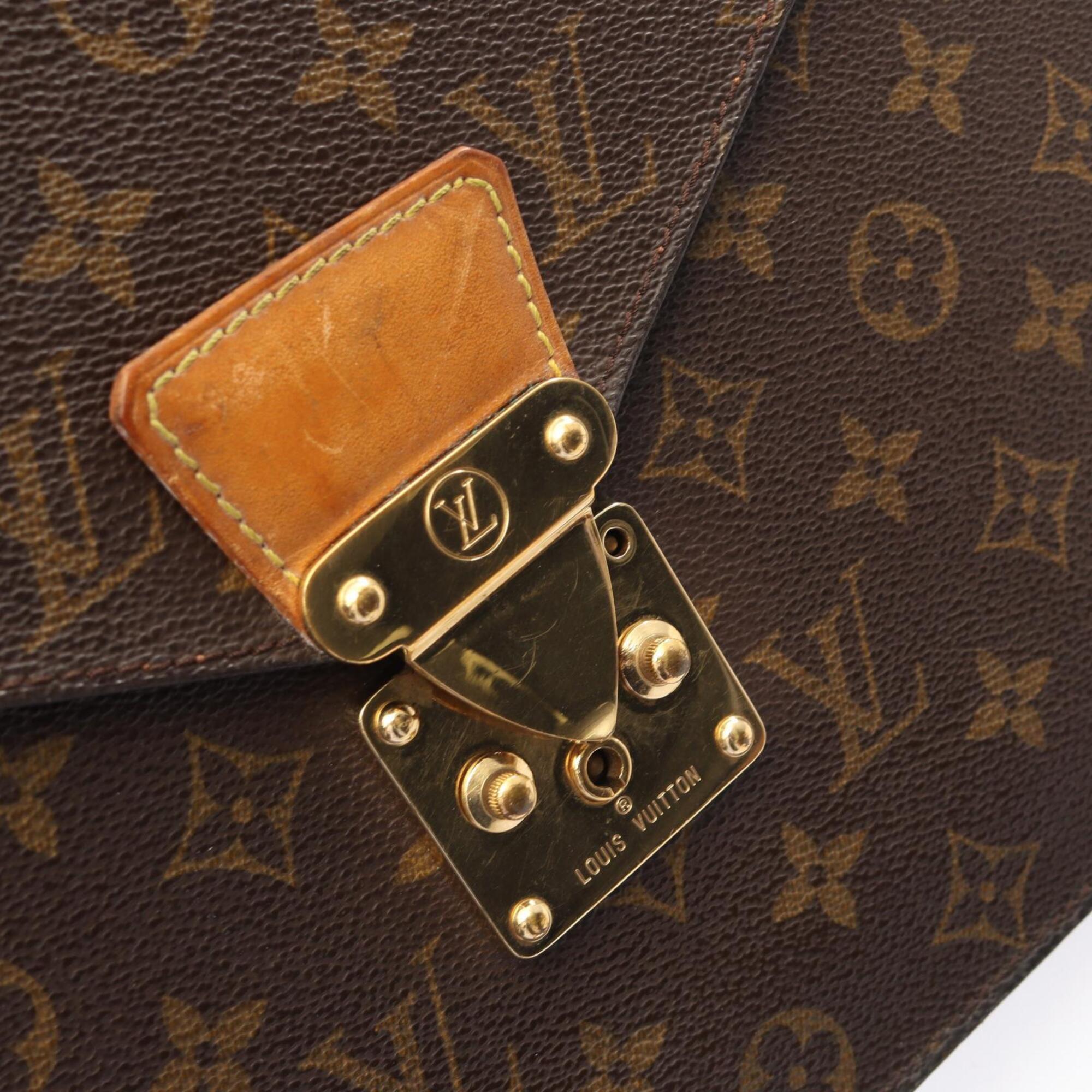 Louis Vuitton Brown Pvc Leather Clutch Bag Handbag (Pre-Owned)