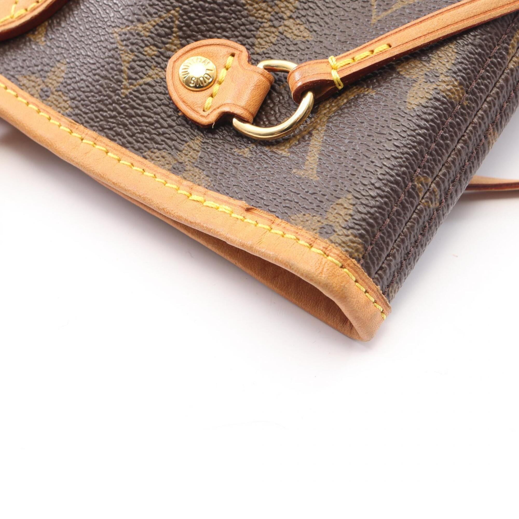 Louis Vuitton Monogram Brown Coated Canvas Leather Tote Bag (Pre-Owned)