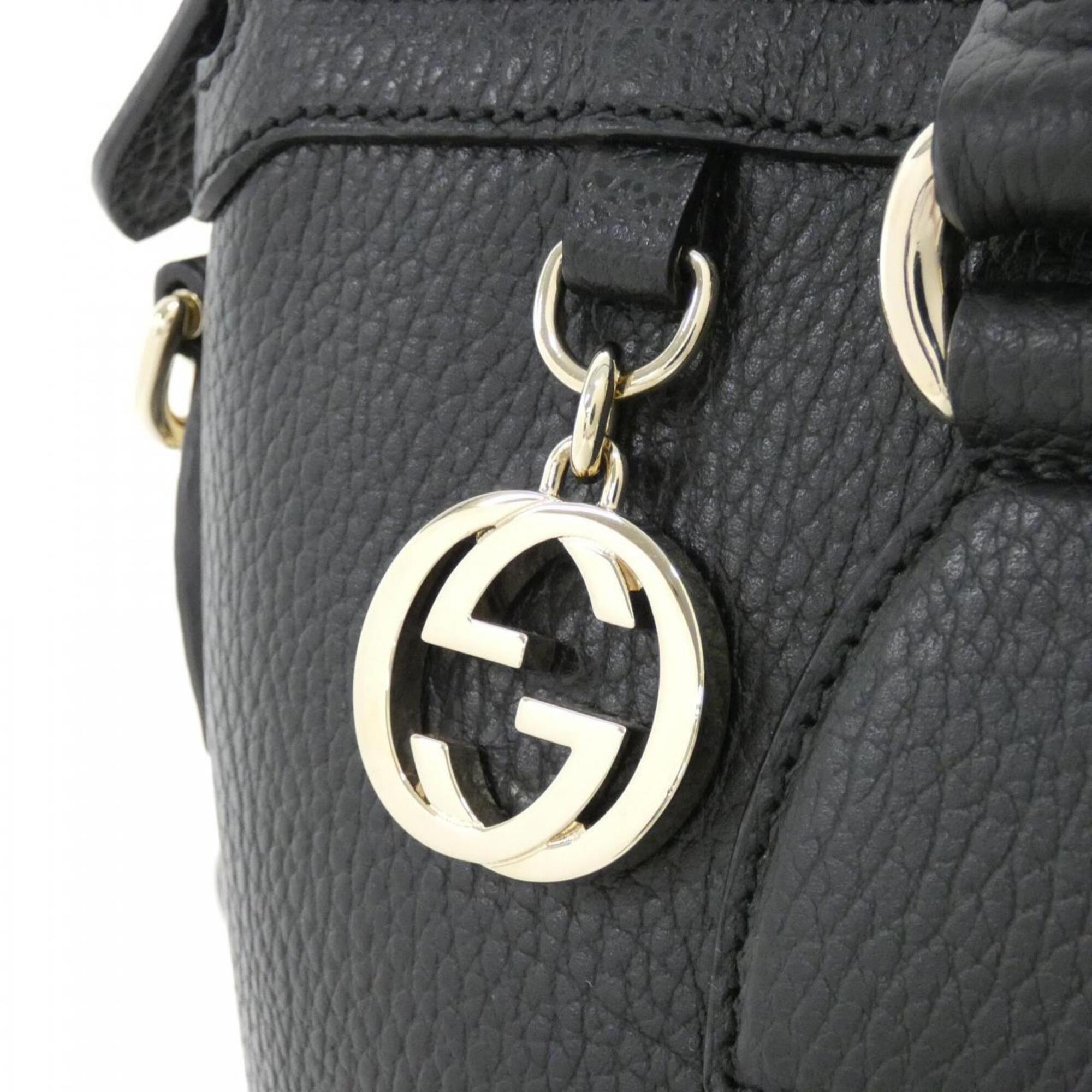 Gucci Black Leather Handbag (Pre-Owned)