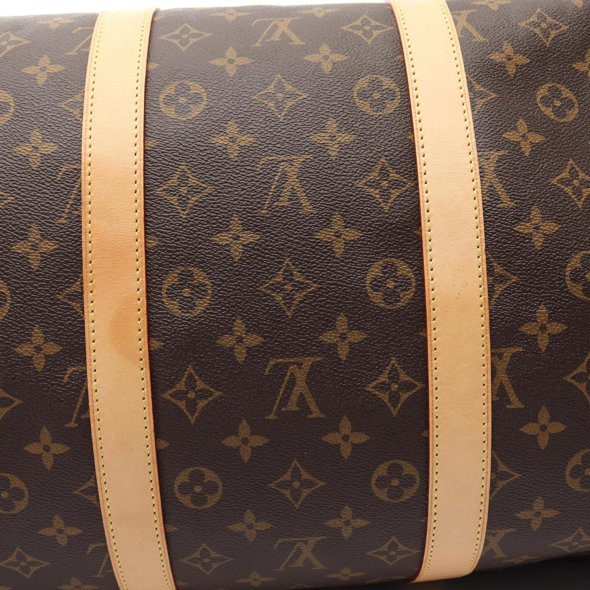 Louis Vuitton Brown Monogram Coated Canvas Leather Boston Bag Handbag (Pre-Owned)